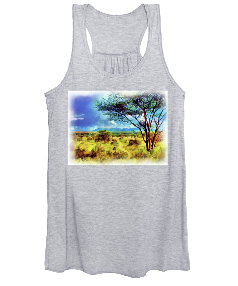 Africa Women's Tank Top featuring the painting Safari Trail by Joel Smith