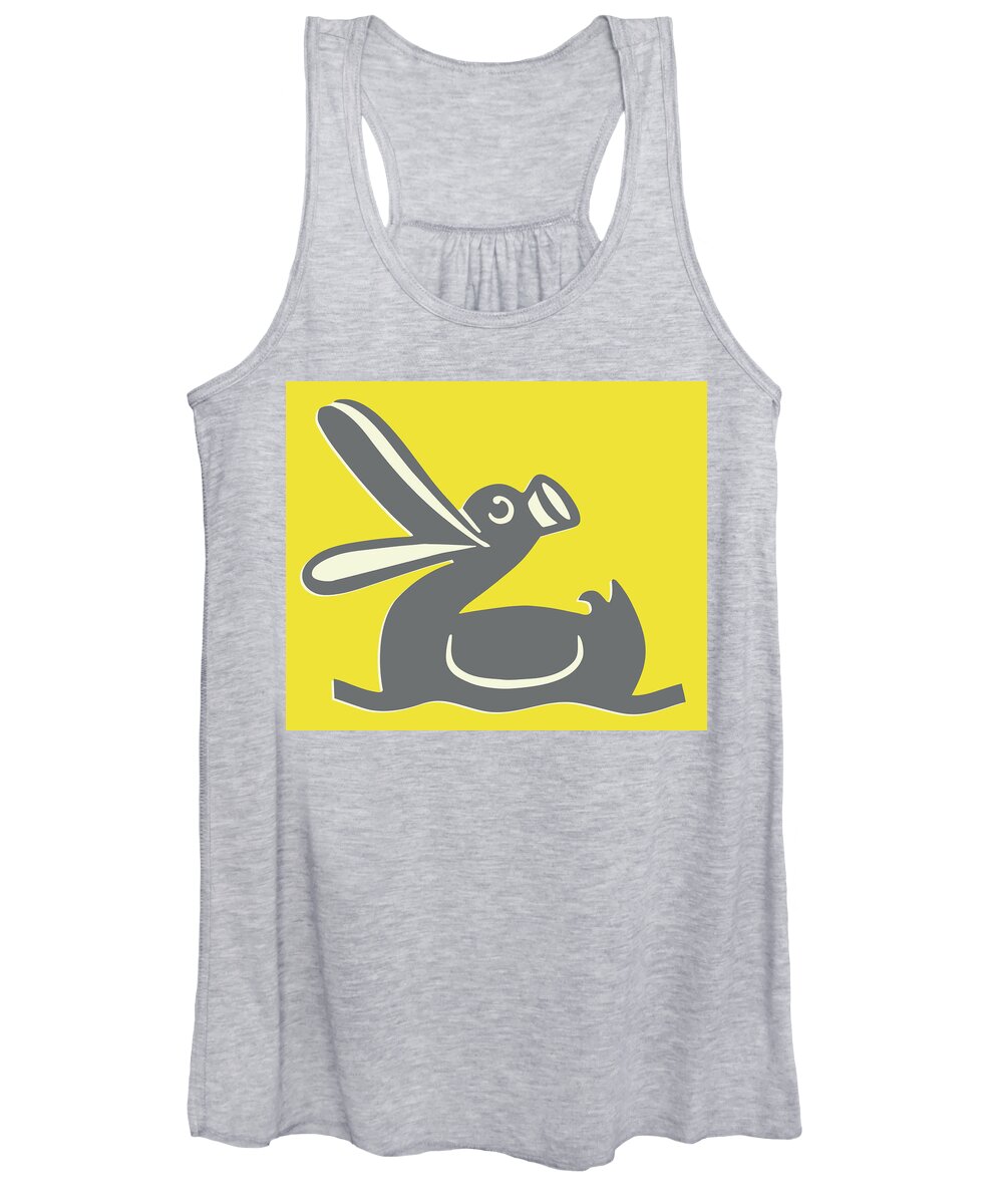 Animal Women's Tank Top featuring the drawing Sailor Duck in Water by CSA Images