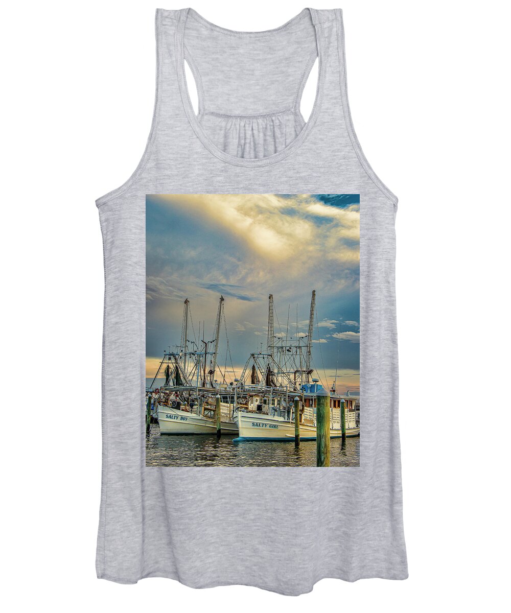 Shrimp Boats Women's Tank Top featuring the photograph Salty Boy Salty Girl by JASawyer Imaging