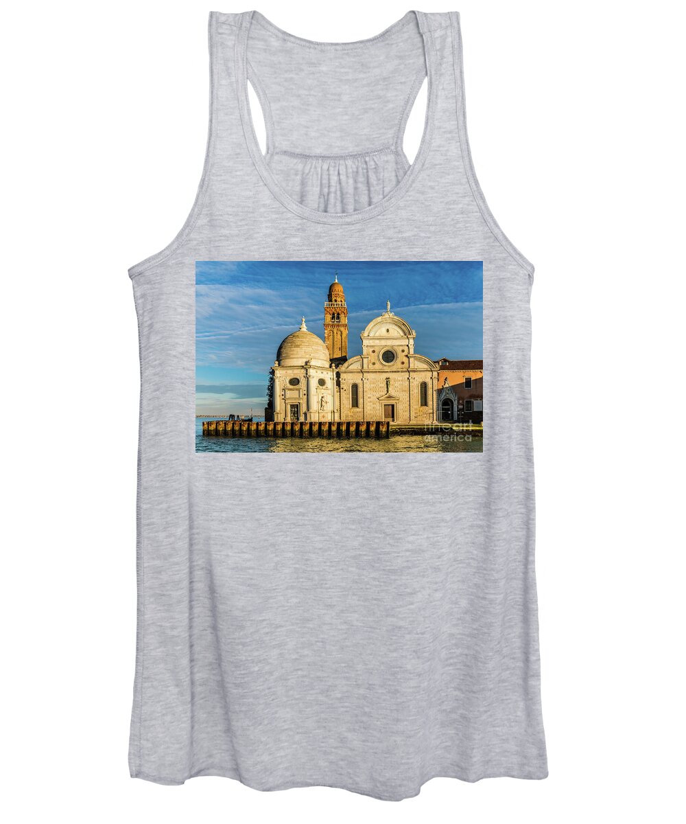 Church Women's Tank Top featuring the photograph San Michele island, Venezia, Italy by Lyl Dil Creations