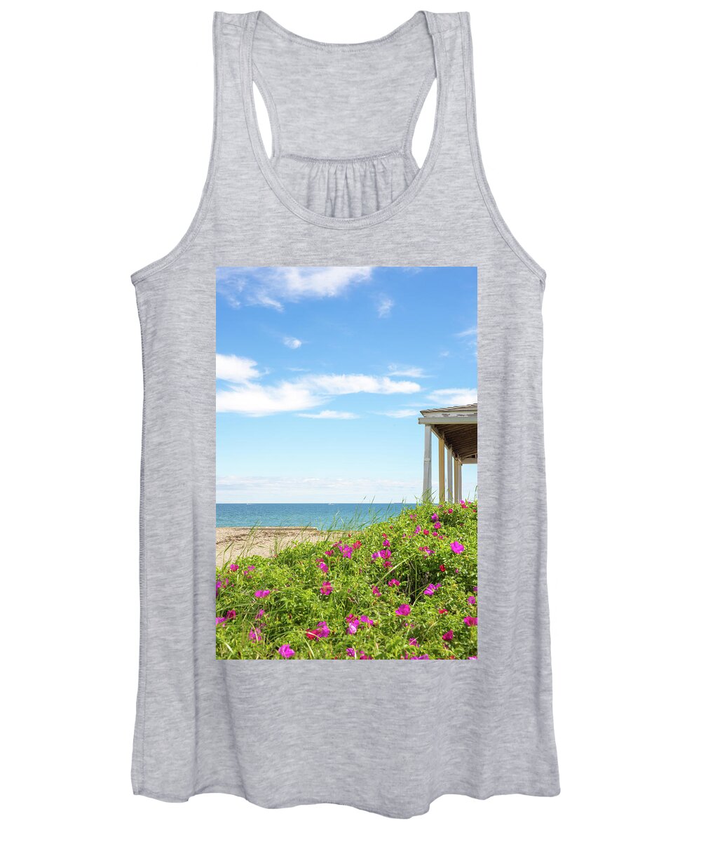Beach Women's Tank Top featuring the photograph Sand Hills Rosa Rugoso by Ann-Marie Rollo