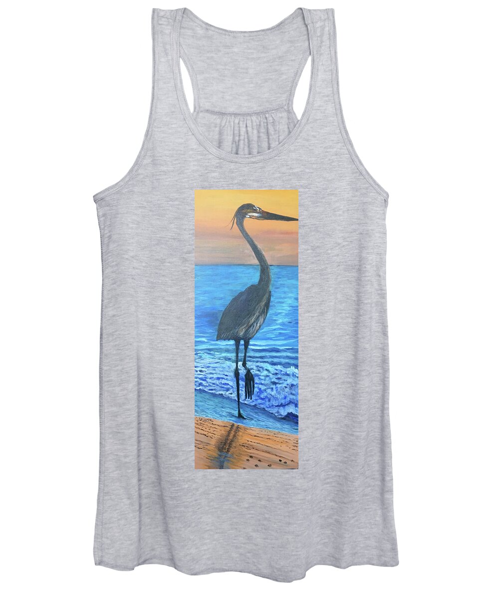 Waterfowl Women's Tank Top featuring the painting Sandhill Strut by Toni Willey