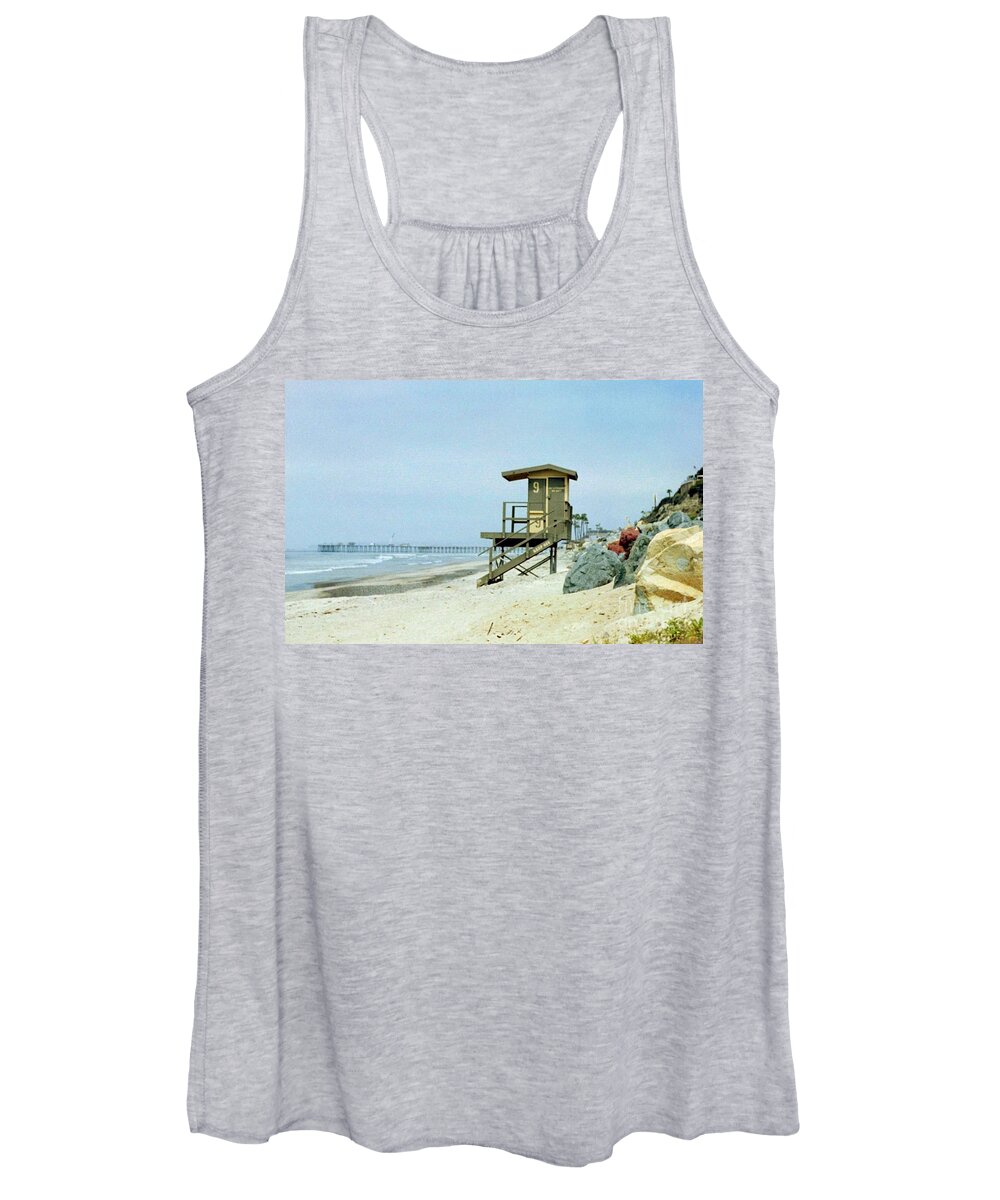 San Clemente Women's Tank Top featuring the photograph SC Beach Hut 9 by Lee Antle