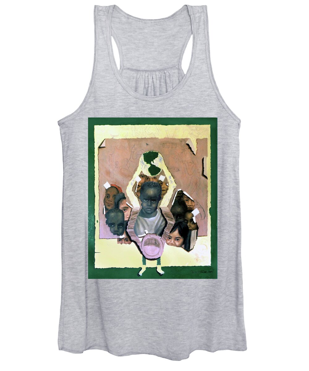 Surreal Women's Tank Top featuring the painting Scraps by Anthony Falbo