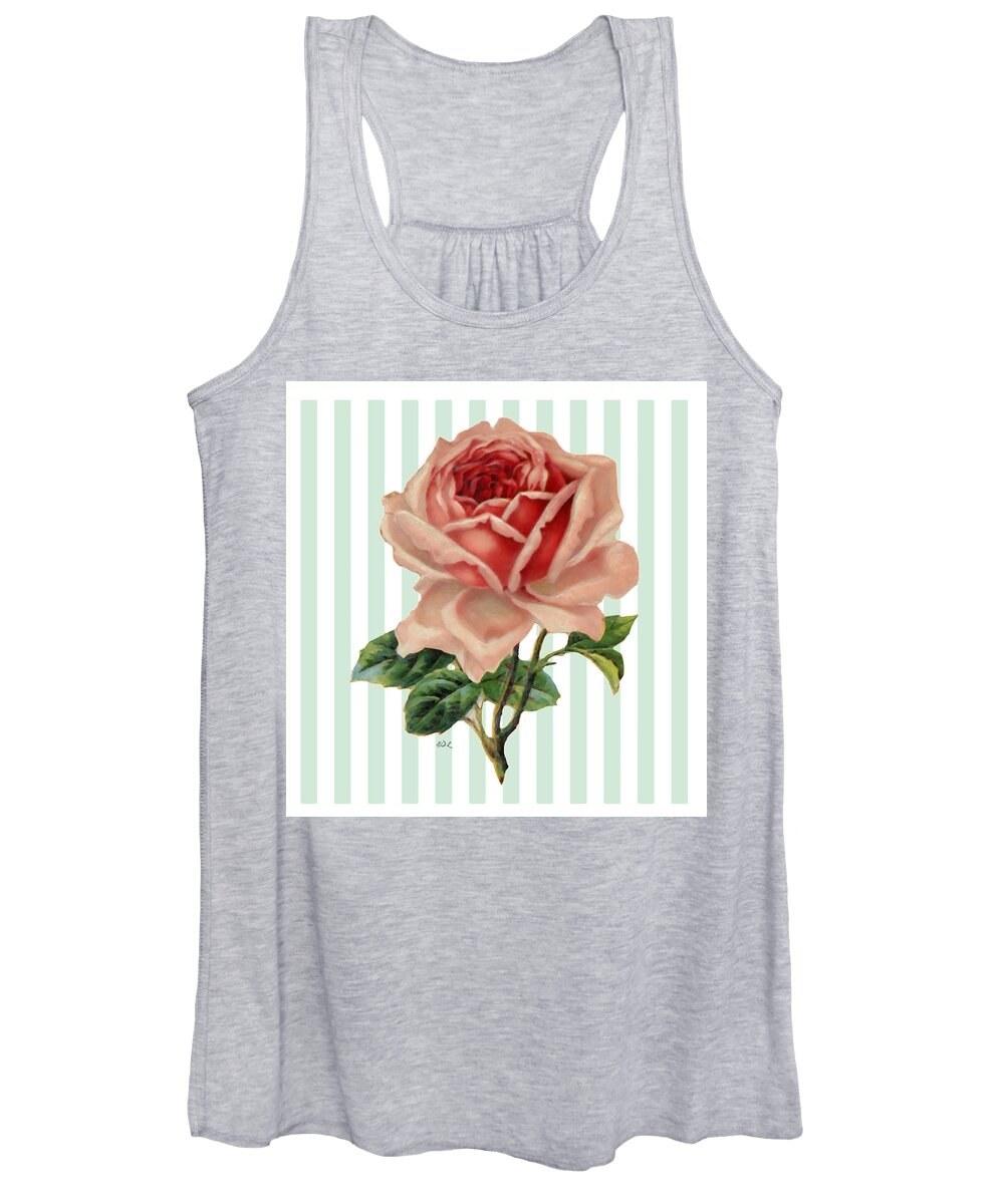 Shades Of Coral Painted Rose Women's Tank Top featuring the photograph Shades of Coral Painted Rose by Sandi OReilly
