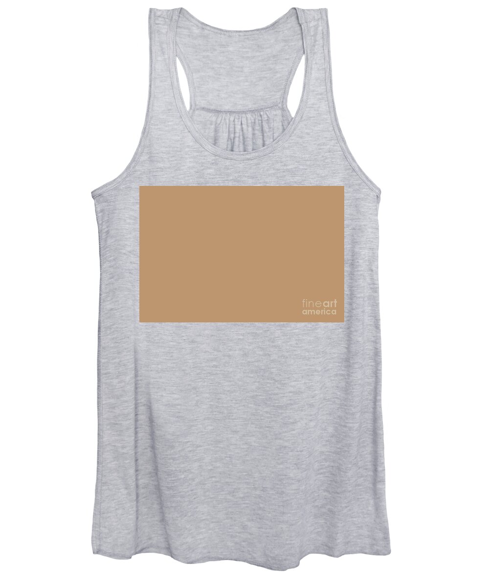 Browns Women's Tank Top featuring the digital art Sherwin Williams Trending Colors of 2019 Caramelized Light Brown SW 9186 Solid Color by PIPA Fine Art - Simply Solid