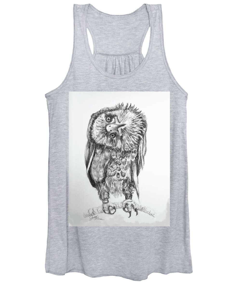 Bald. Eagle Women's Tank Top featuring the drawing Simba Looking at You by Cynthia Sorensen