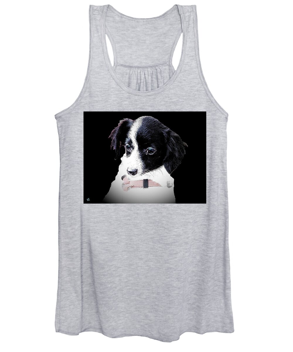 Small Dog Women's Tank Top featuring the digital art Small Dog by Cliff Wilson