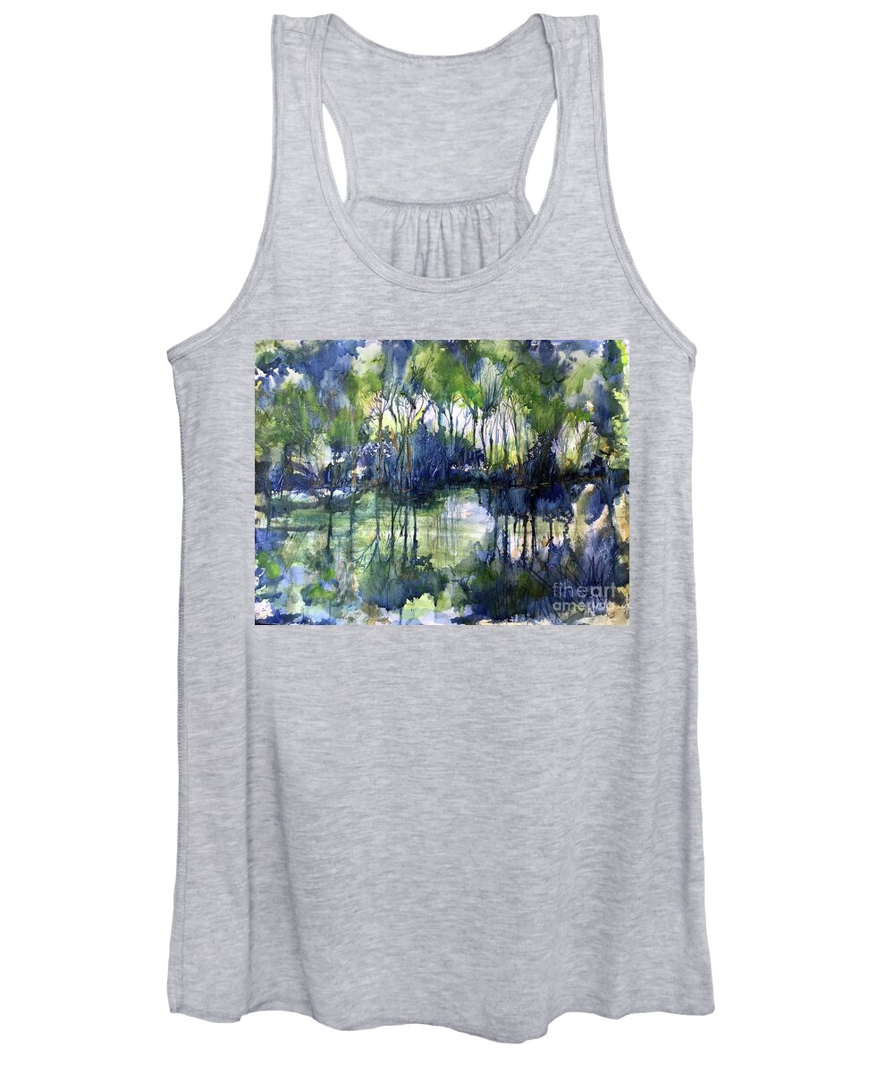 Landscape Women's Tank Top featuring the painting Southern Pondering by Francelle Theriot