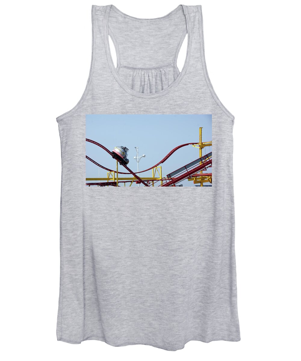 Southport Women's Tank Top featuring the photograph  SOUTHPORT. The Fairground. Crash Test Ride. by Lachlan Main