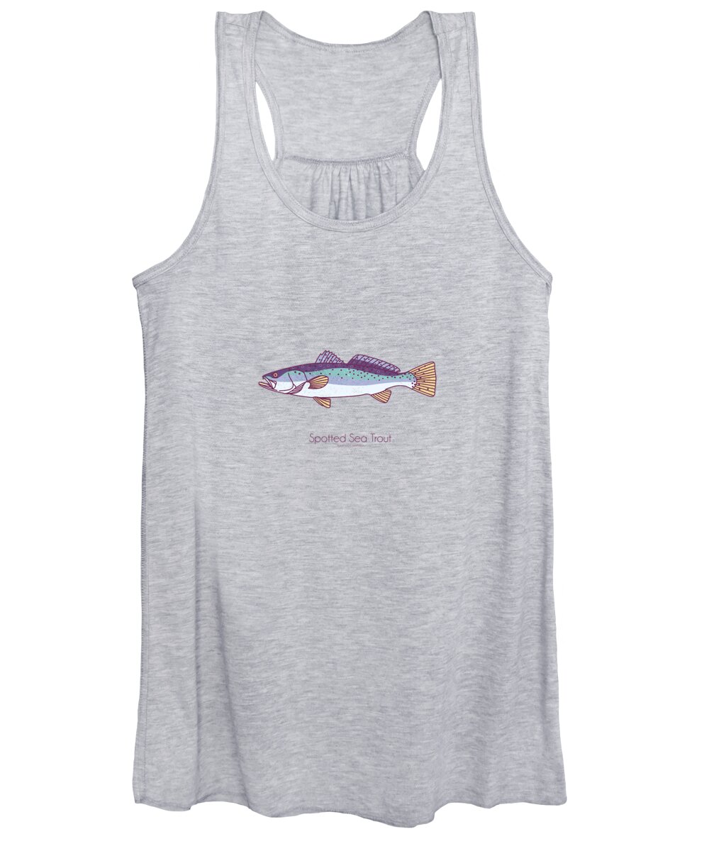 Spotted Sea Trout Women's Tank Top featuring the digital art Spotted Sea Trout by Kevin Putman