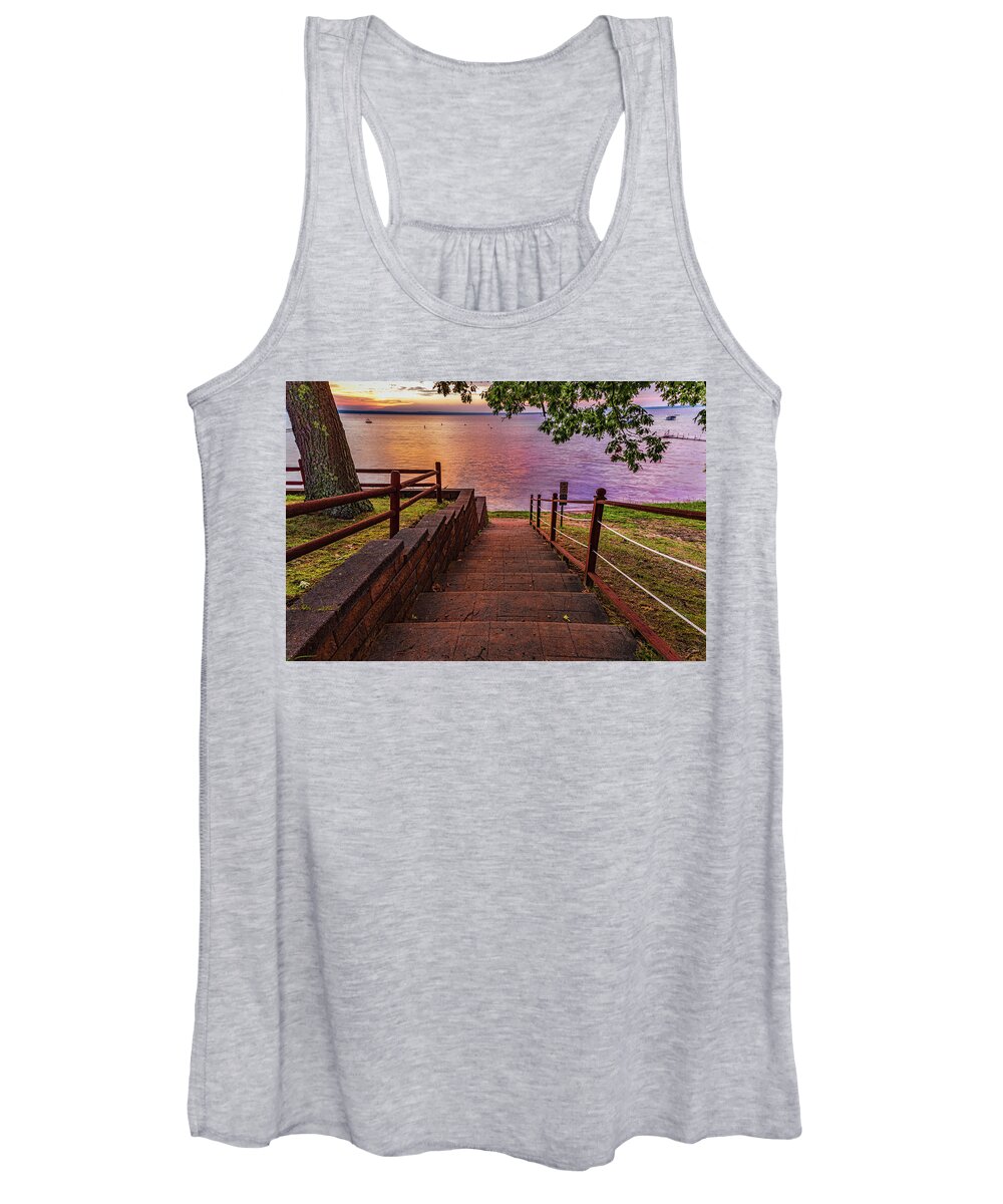 Higgins Lake Women's Tank Top featuring the photograph Stairway to Heaven by Joe Holley