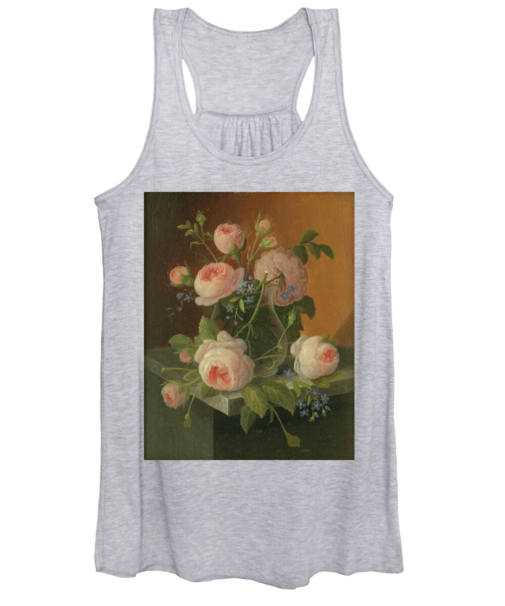 Still Women's Tank Top featuring the painting Still Life with Roses, circa 1860 by Severin Roesen