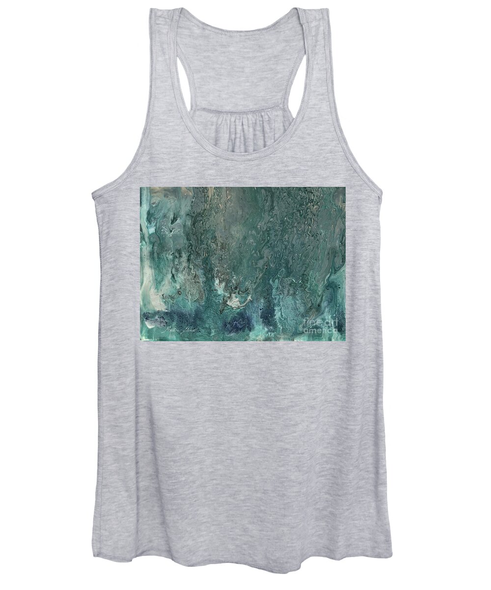Abstract Art Women's Tank Top featuring the painting Storm of tears on a cloudy day by Monica Elena