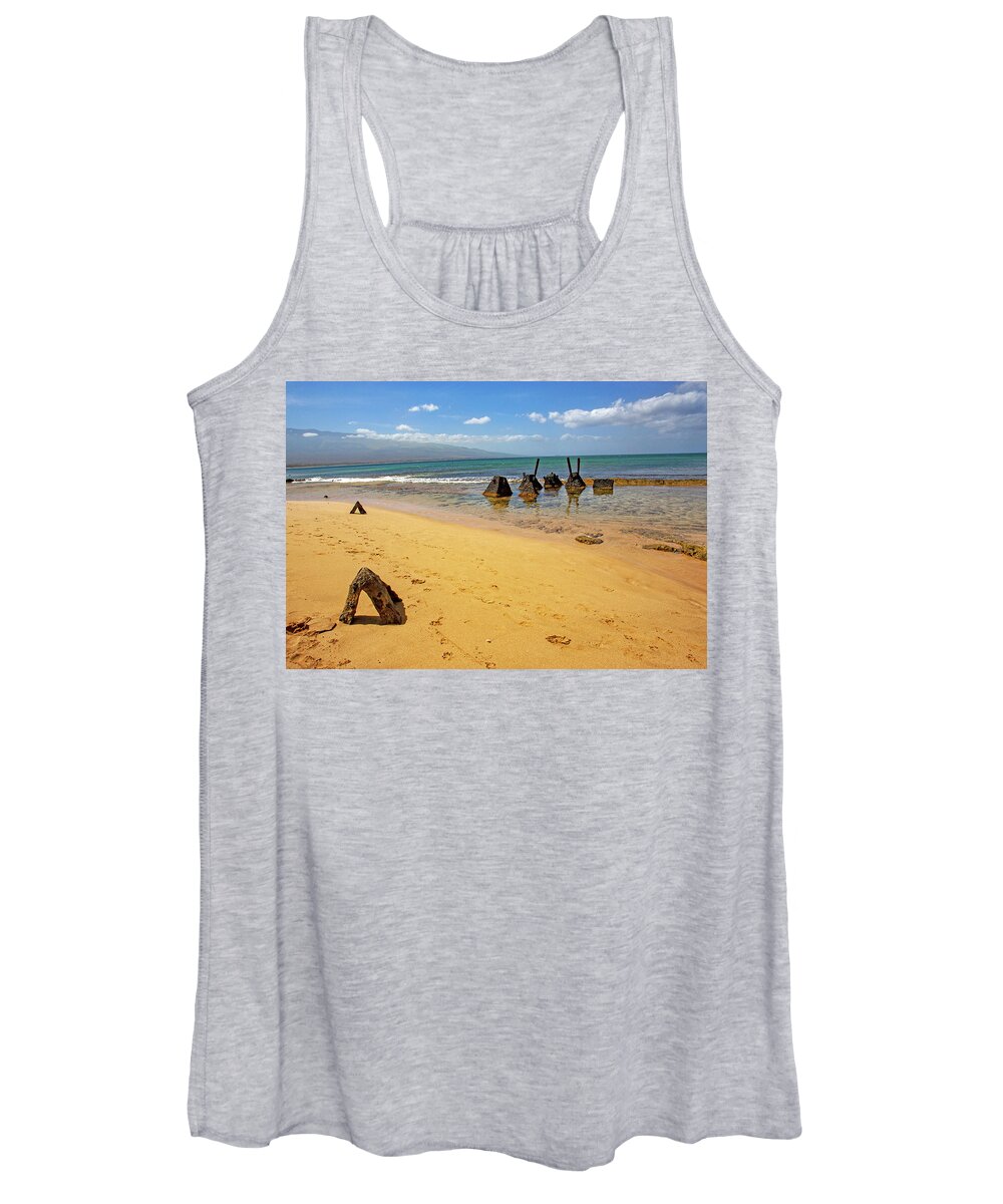 Sugar Beach Women's Tank Top featuring the photograph Structures on Sugar Beach by Anthony Jones