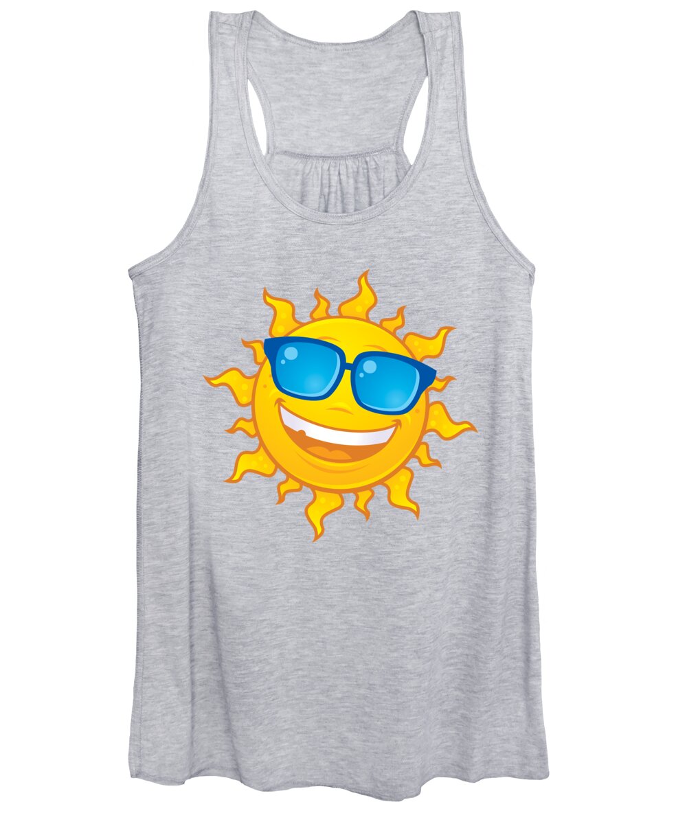 Weather Women's Tank Top featuring the digital art Summer Sun Wearing Sunglasses by John Schwegel