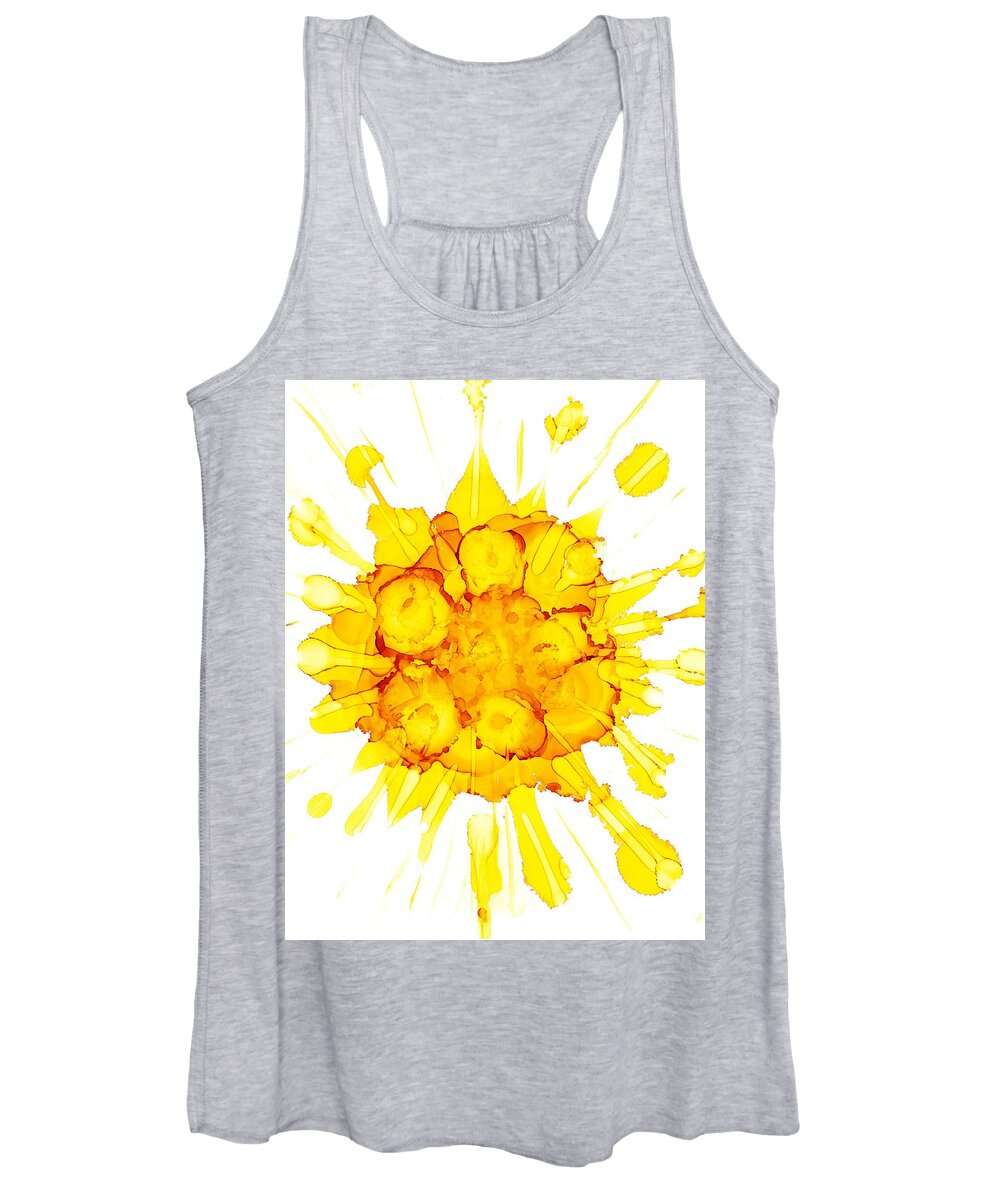 Alcohol Ink Women's Tank Top featuring the painting Sunburst by Christy Sawyer