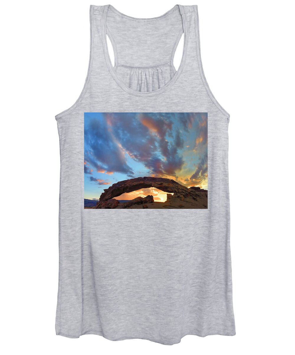 00586204 Women's Tank Top featuring the photograph Sunset Arch, Grand Staircase-escalante Nm, Utah by Tim Fitzharris