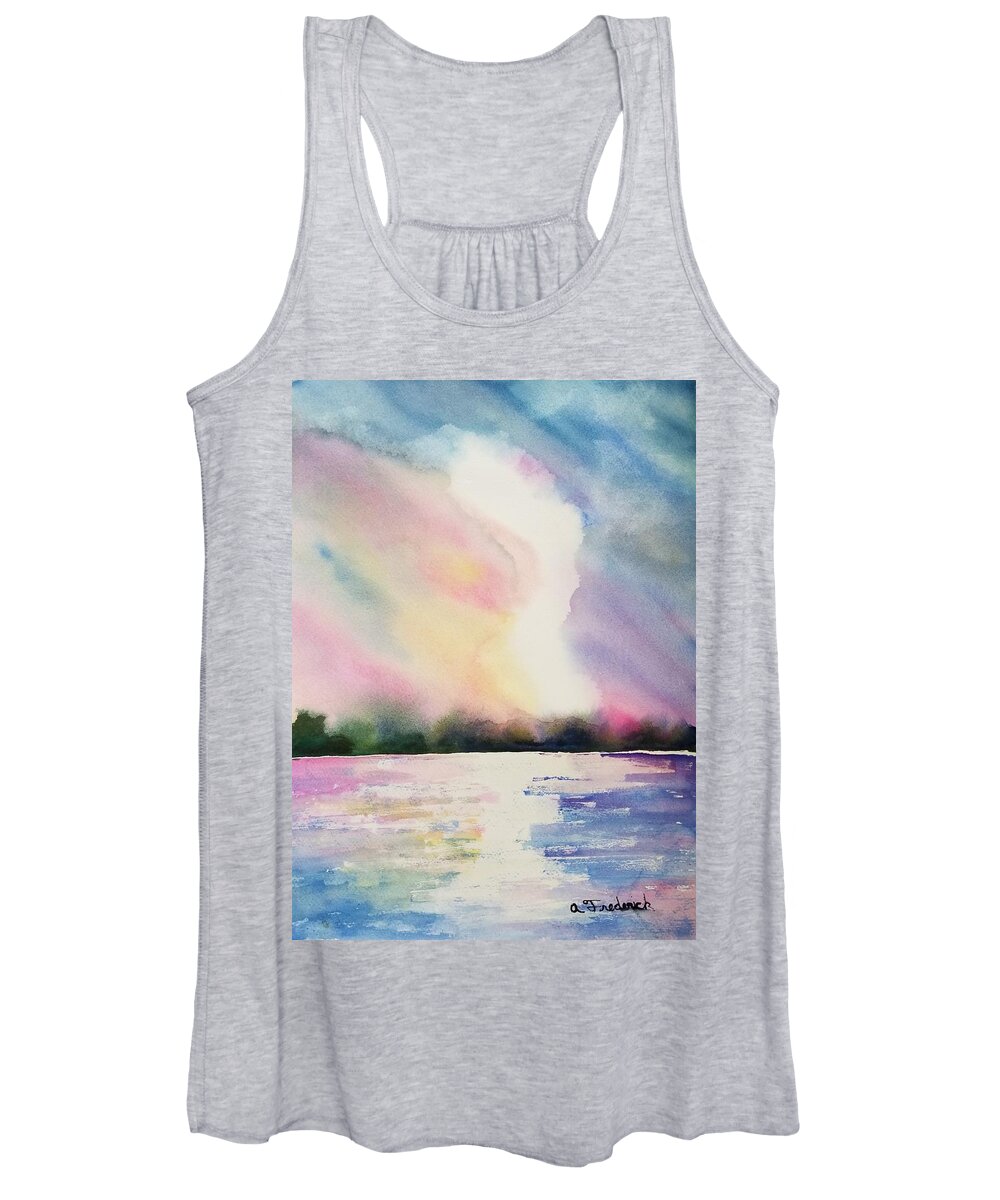 Sunset Women's Tank Top featuring the painting Sunset of Your Dreams by Ann Frederick