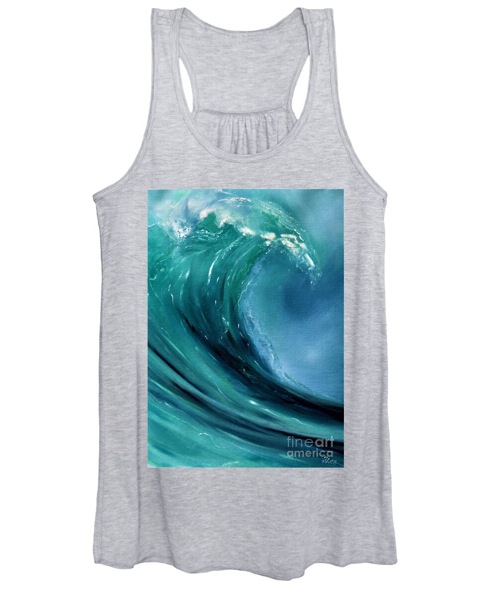 Surf Women's Tank Top featuring the painting Surfs Up 3 by Tracey Lee Cassin