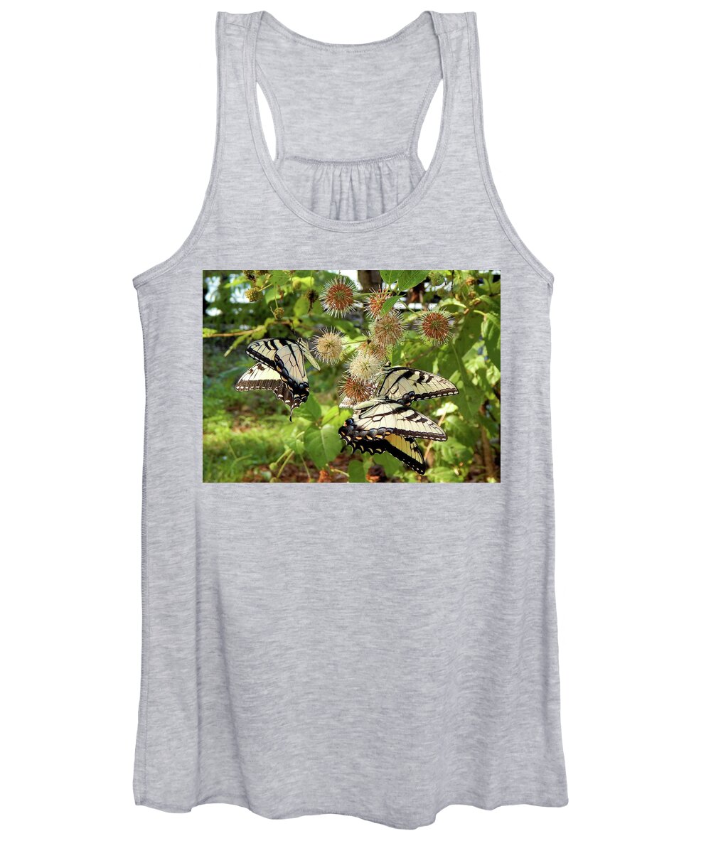 Butterfly Women's Tank Top featuring the photograph Swallowtail Party by Karen Stansberry