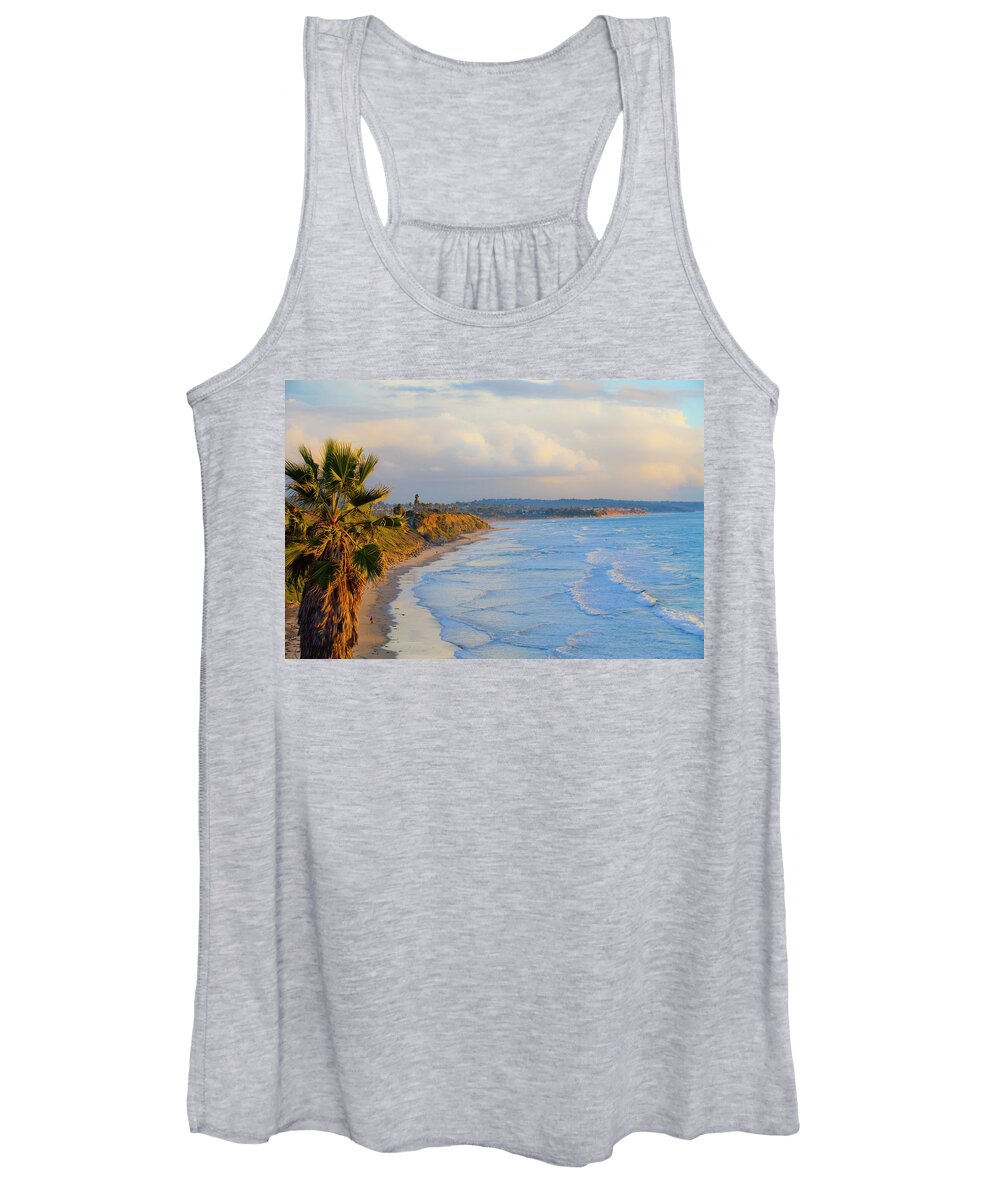  Women's Tank Top featuring the photograph Coast View over Cliff by Catherine Walters