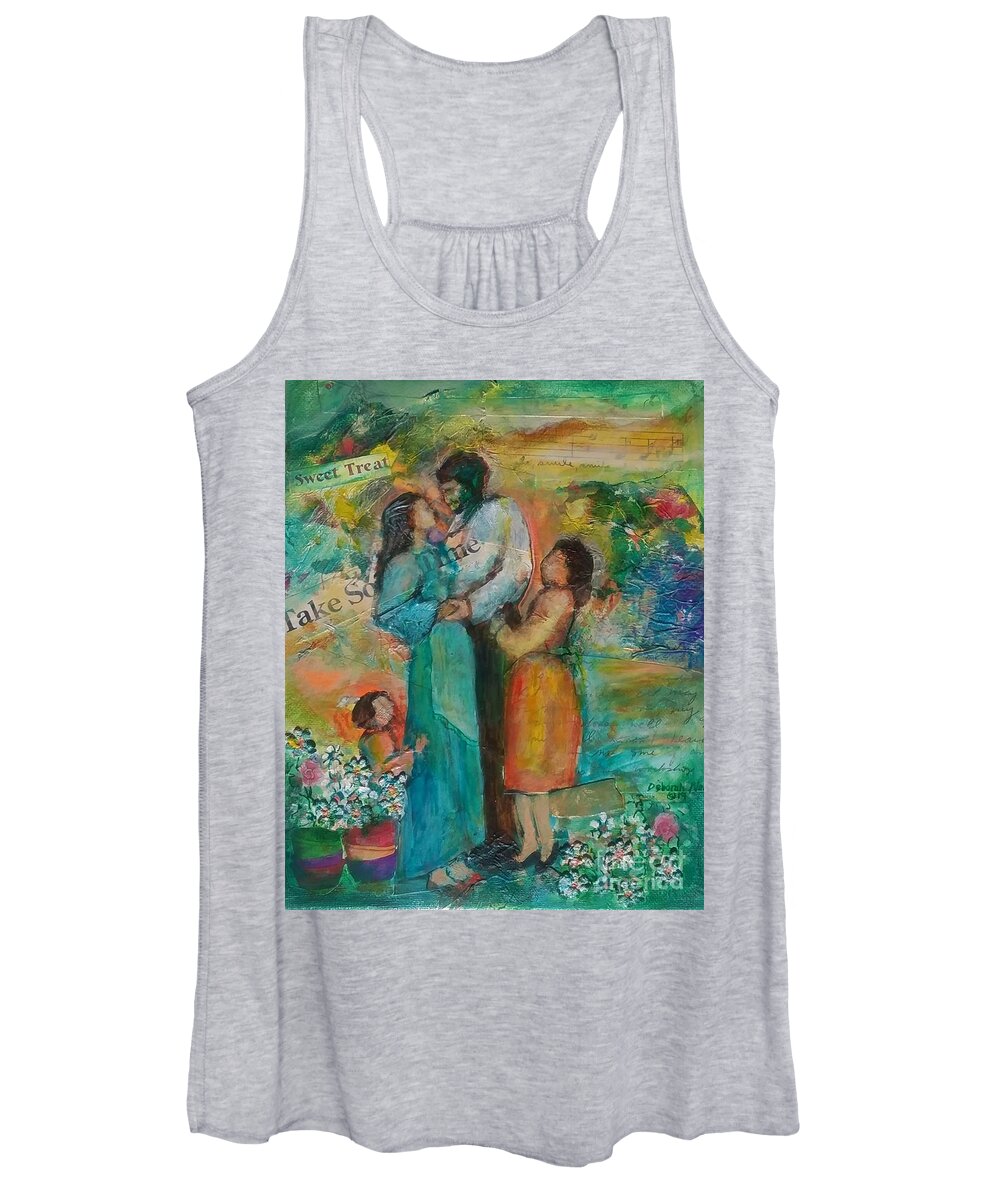 Collage Women's Tank Top featuring the mixed media Take Some Time by Deborah Nell