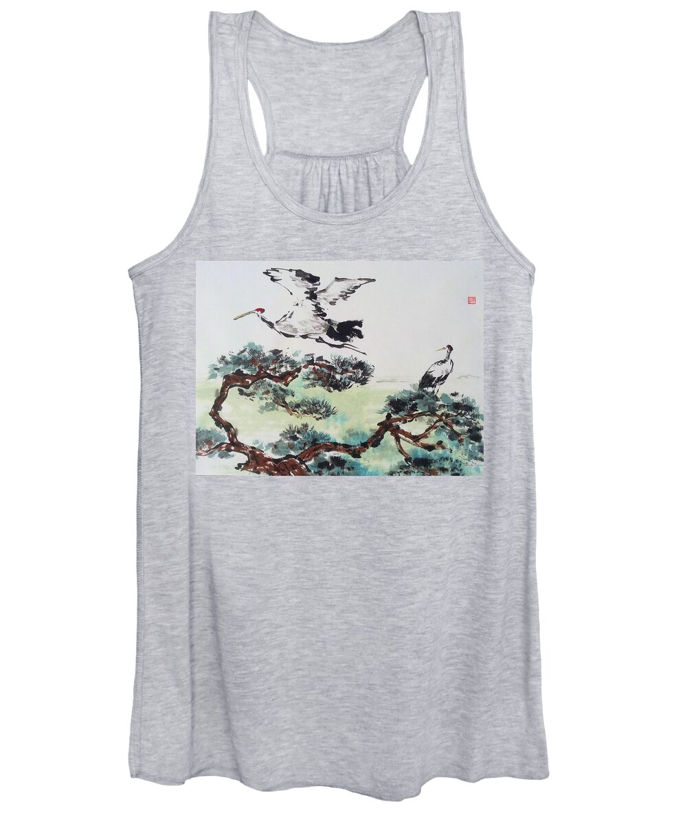 Brush Paintings Women's Tank Top featuring the painting Taking Flight by Laurie Samara-Schlageter