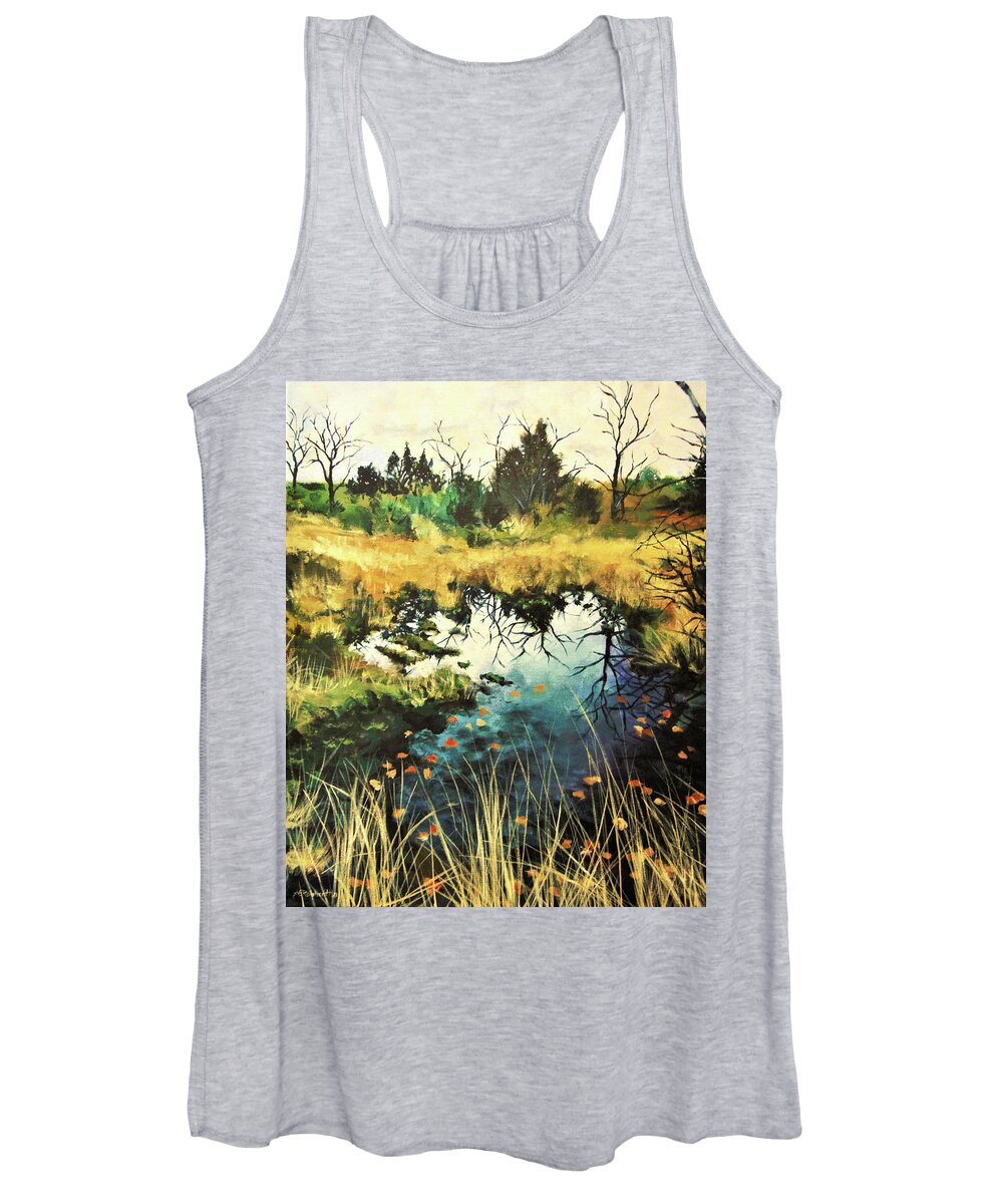 Landscape Women's Tank Top featuring the painting Texas Mudhole by Jason Reinhardt