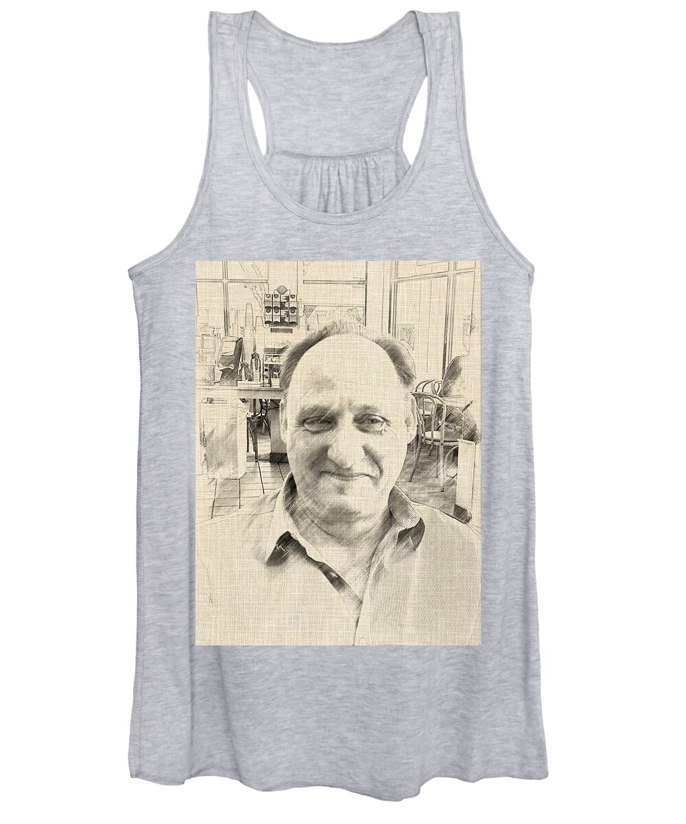 Photoshopped Image Women's Tank Top featuring the digital art The argumentive professor by Steve Glines