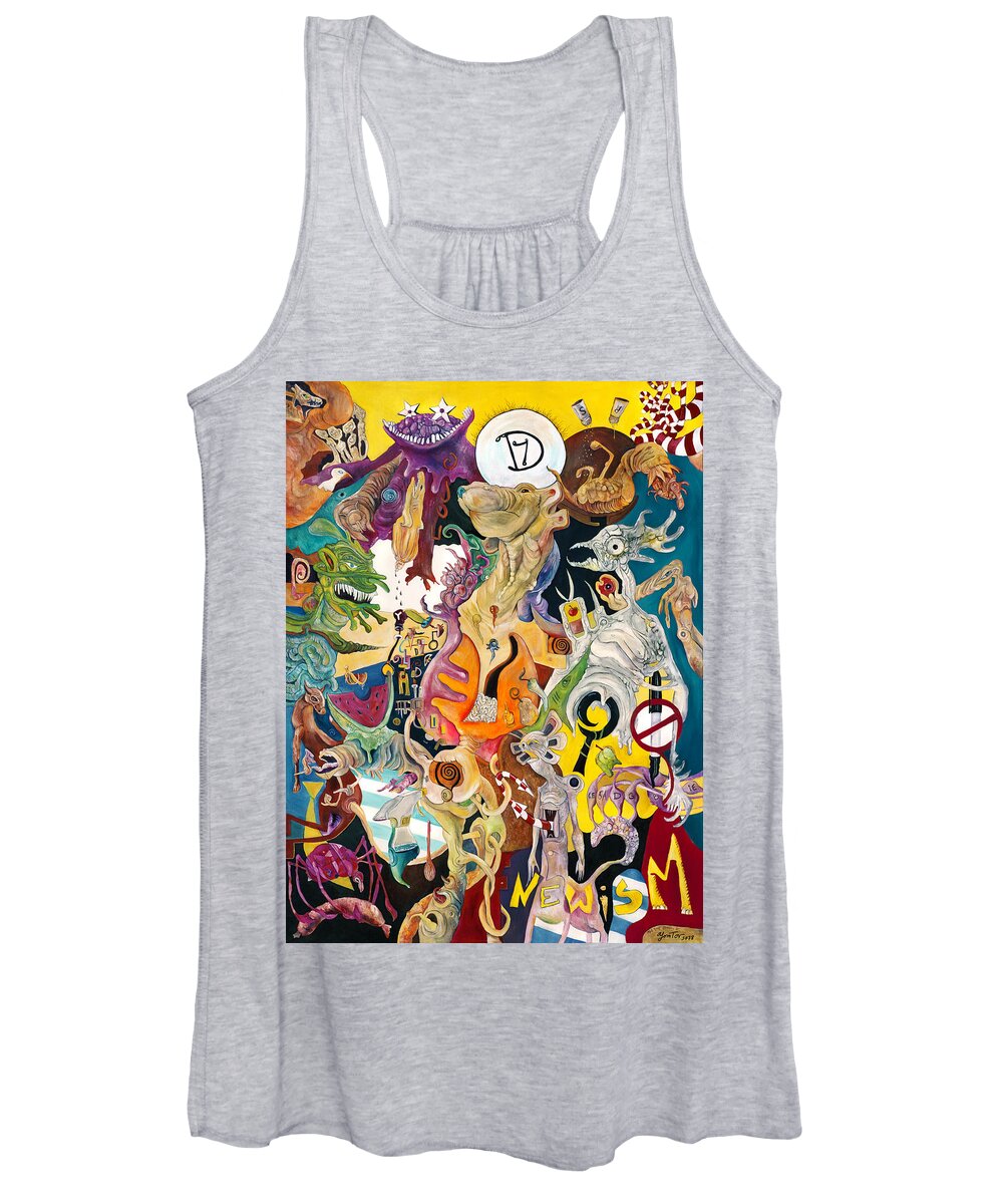 Monsters Women's Tank Top featuring the painting The Compressed Bear by Yom Tov Blumenthal