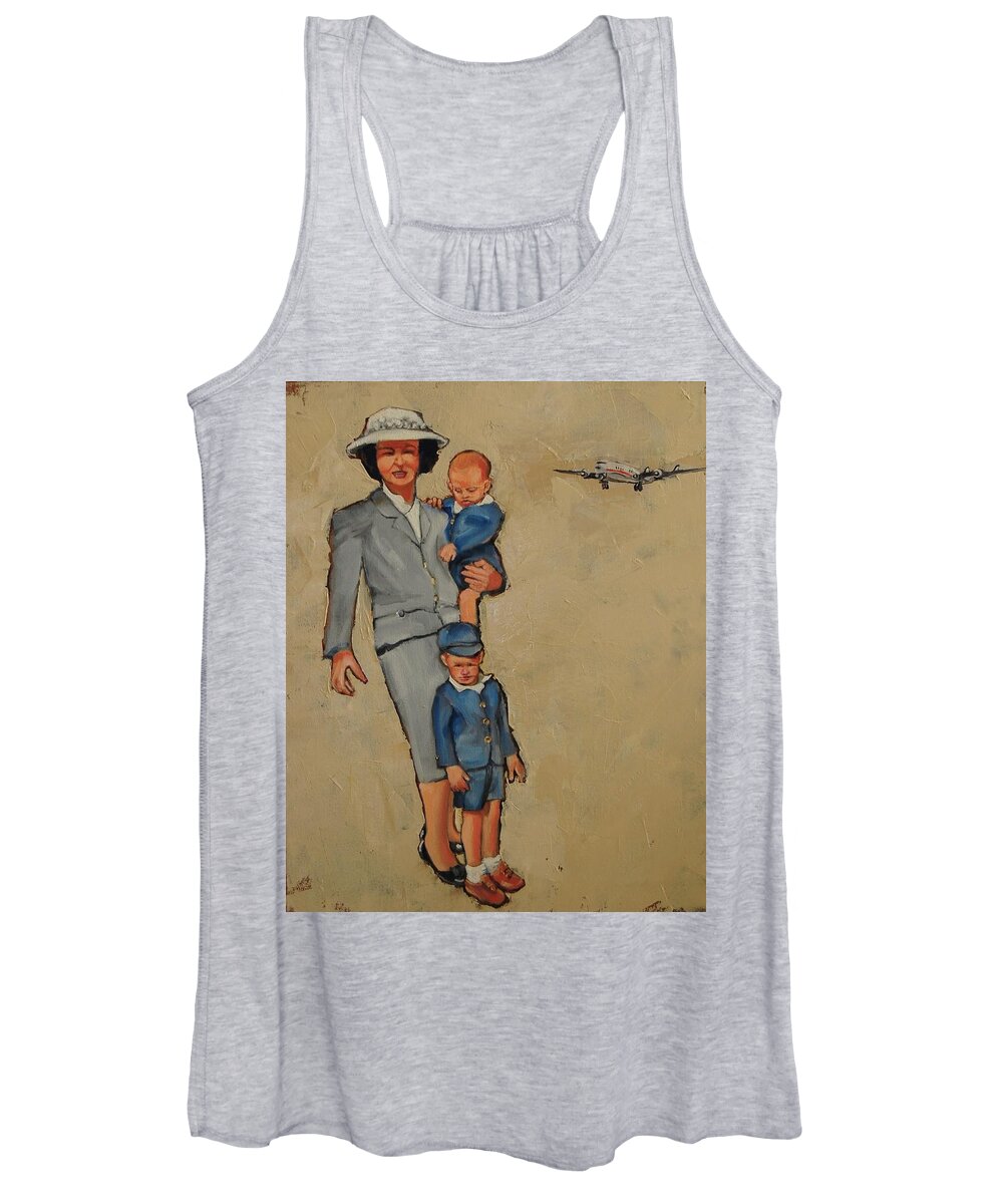 1950's Women's Tank Top featuring the painting The Days When Father Knew Best by Jean Cormier