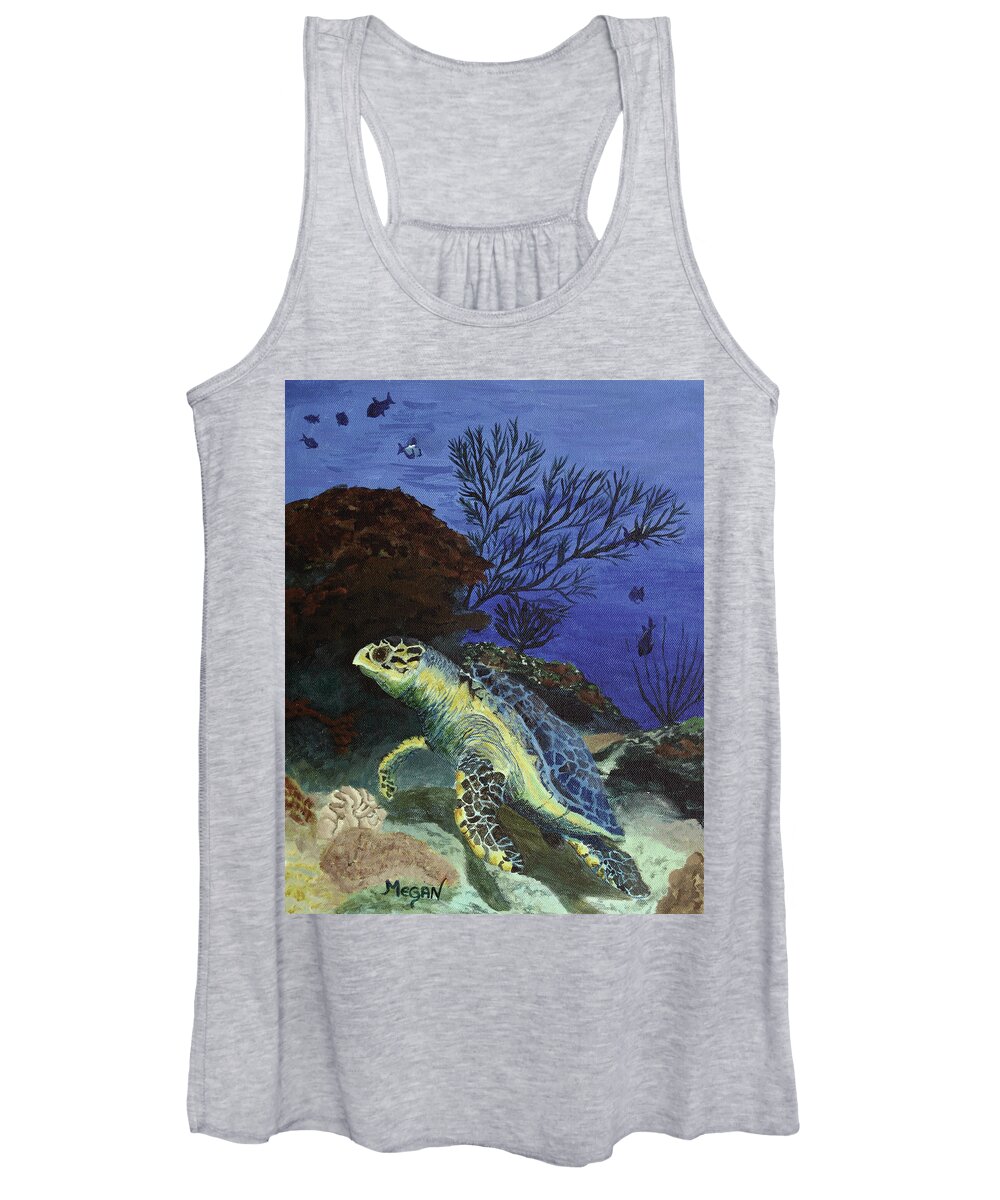 Hawkbill Women's Tank Top featuring the painting The Newcomer by Megan Collins
