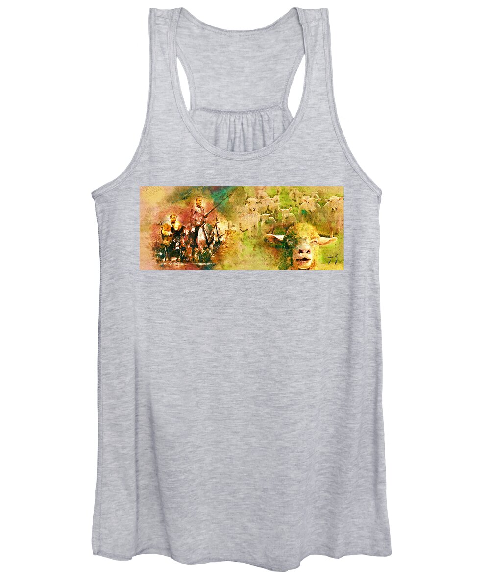 Quijote Women's Tank Top featuring the painting The Quijote Dream by Carlos Paredes Grogan