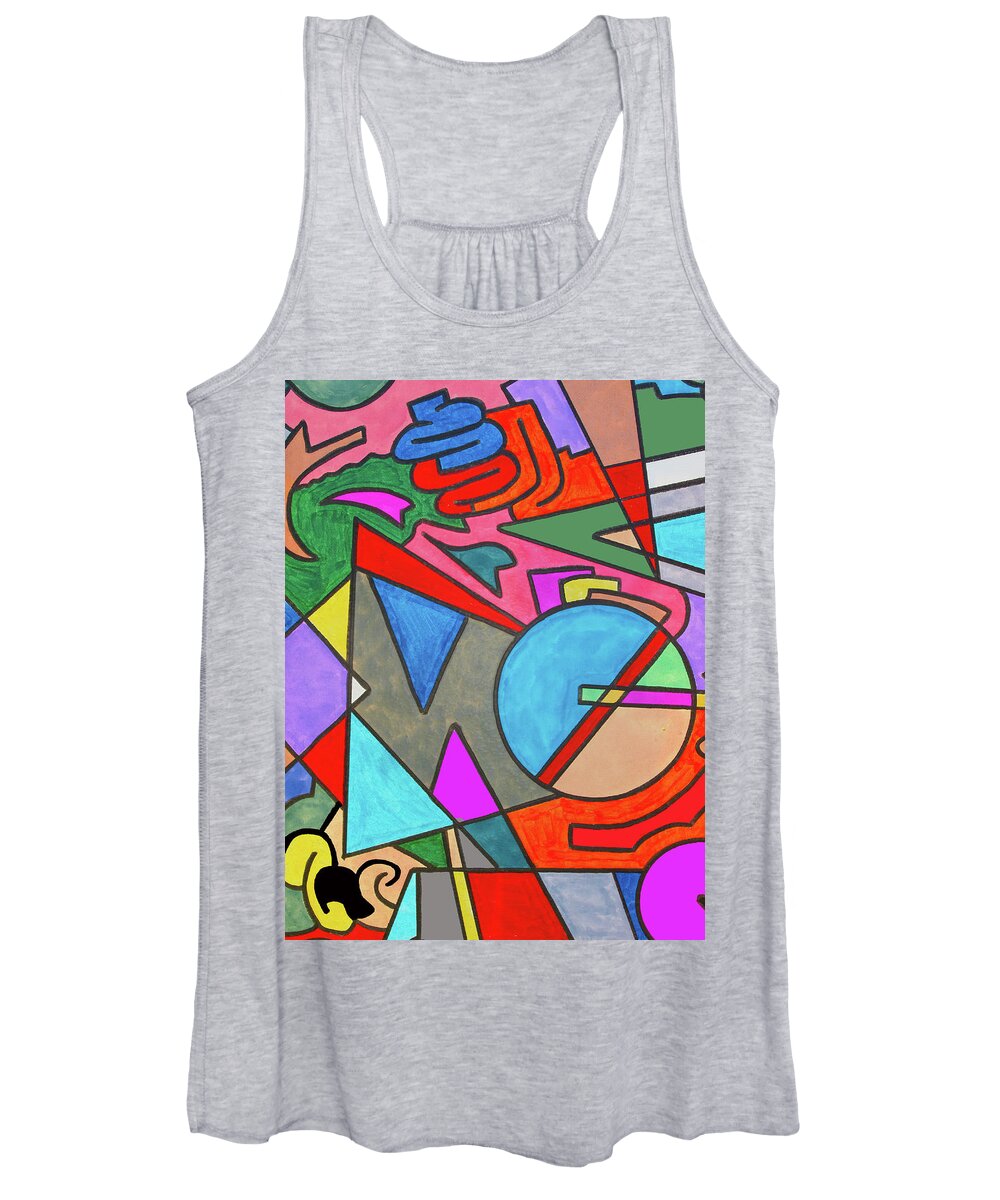 Cubism Women's Tank Top featuring the painting The Time Machine by Robert Margetts