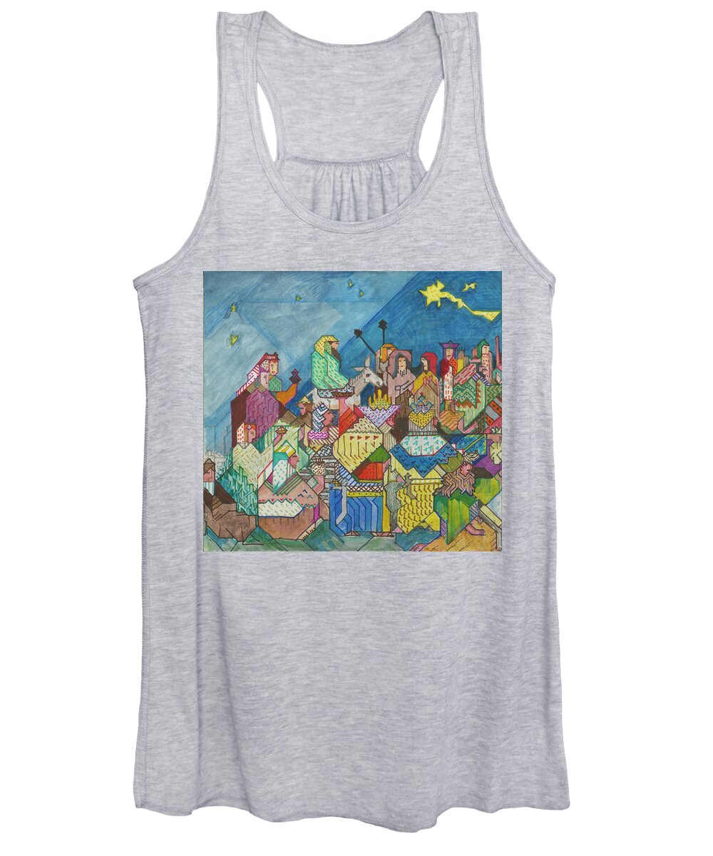 Bible Women's Tank Top featuring the painting The Wiedmann Bible - Jesus Christ Page 24 by Willy Wiedmann