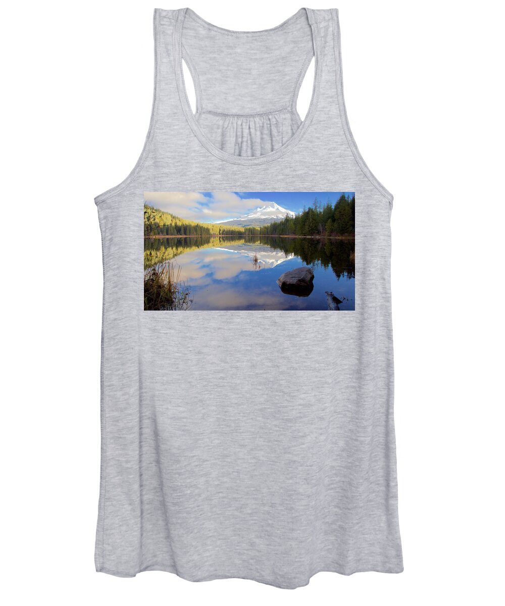 Landscape Women's Tank Top featuring the photograph Trillium Lake Morning Reflections by Todd Kreuter