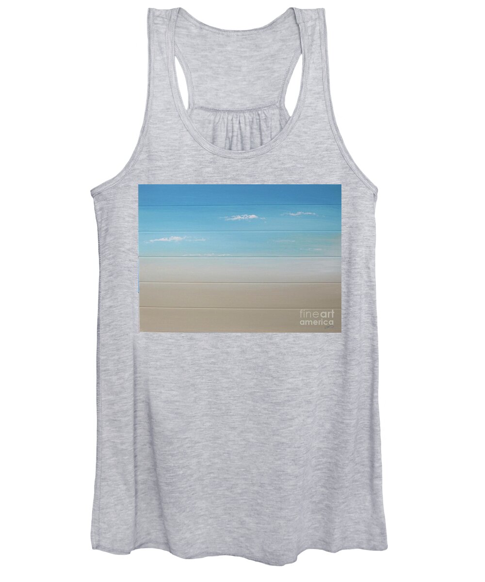 Tropical Beach Women's Tank Top featuring the painting Tropical Beach 1 by Kenneth Harris