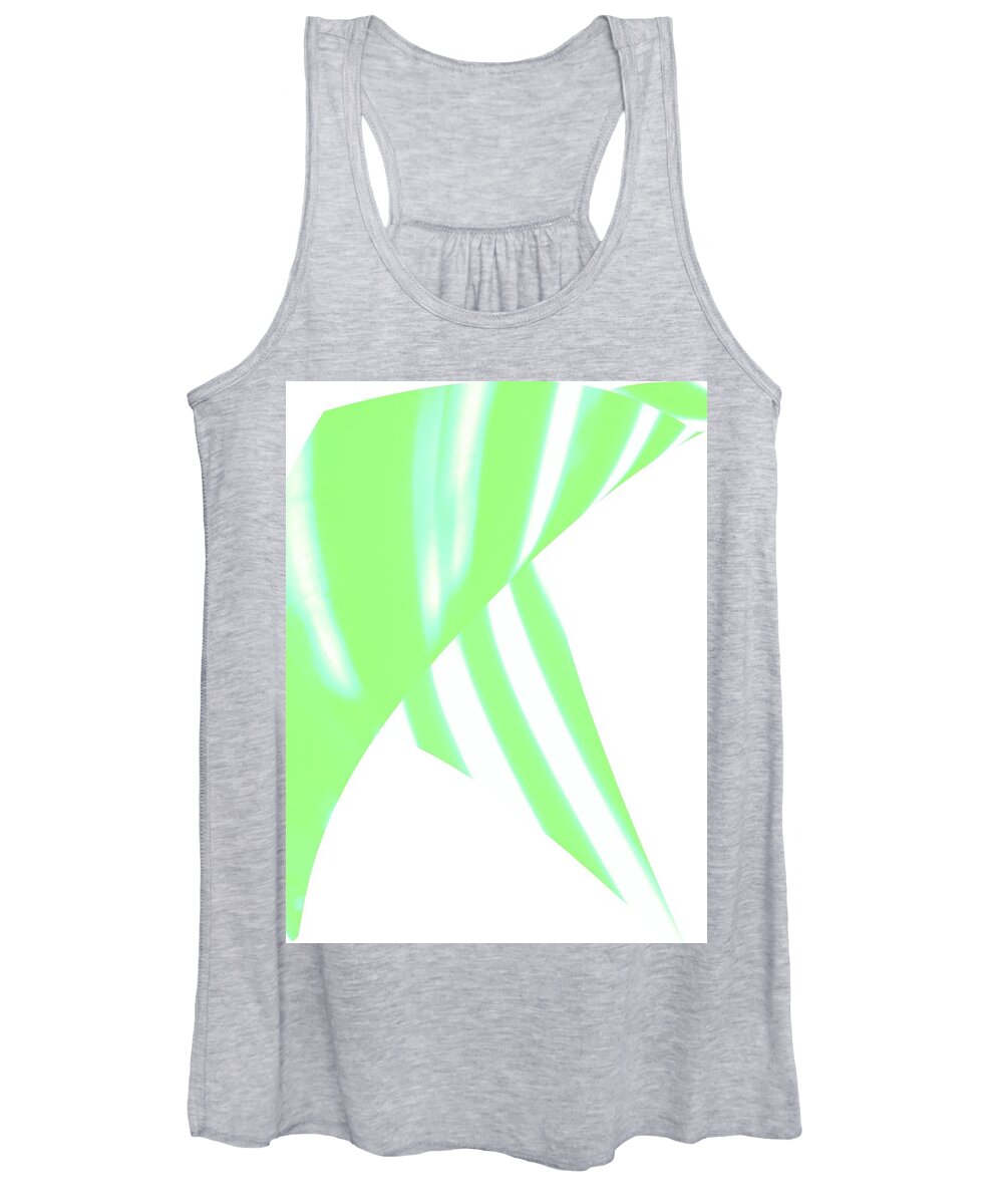 Abstract Women's Tank Top featuring the photograph Abstract Art Tropical Blinds Move Green by Itsonlythemoon -