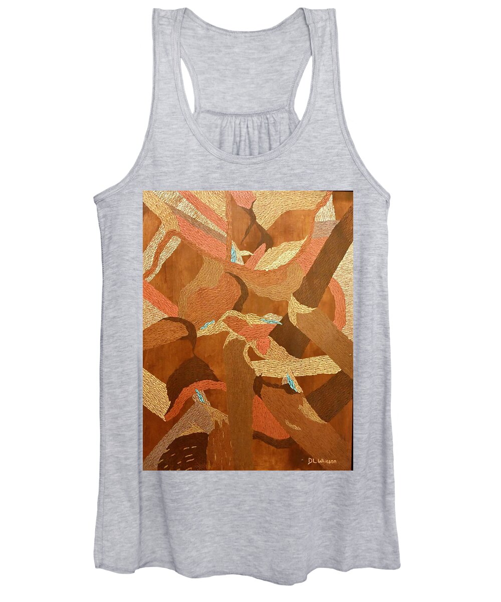 Turquoise Women's Tank Top featuring the painting Turquoise Valley by DLWhitson