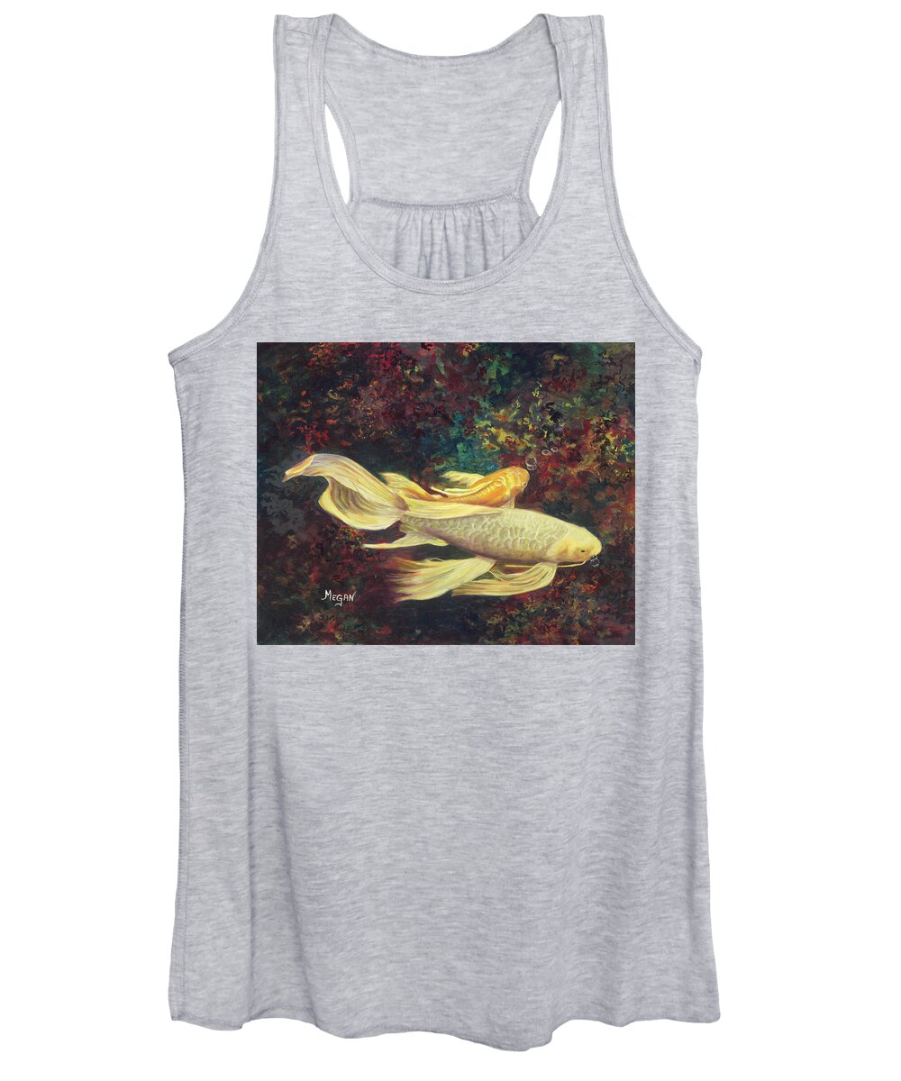 Koi Women's Tank Top featuring the painting Two Koi by Megan Collins