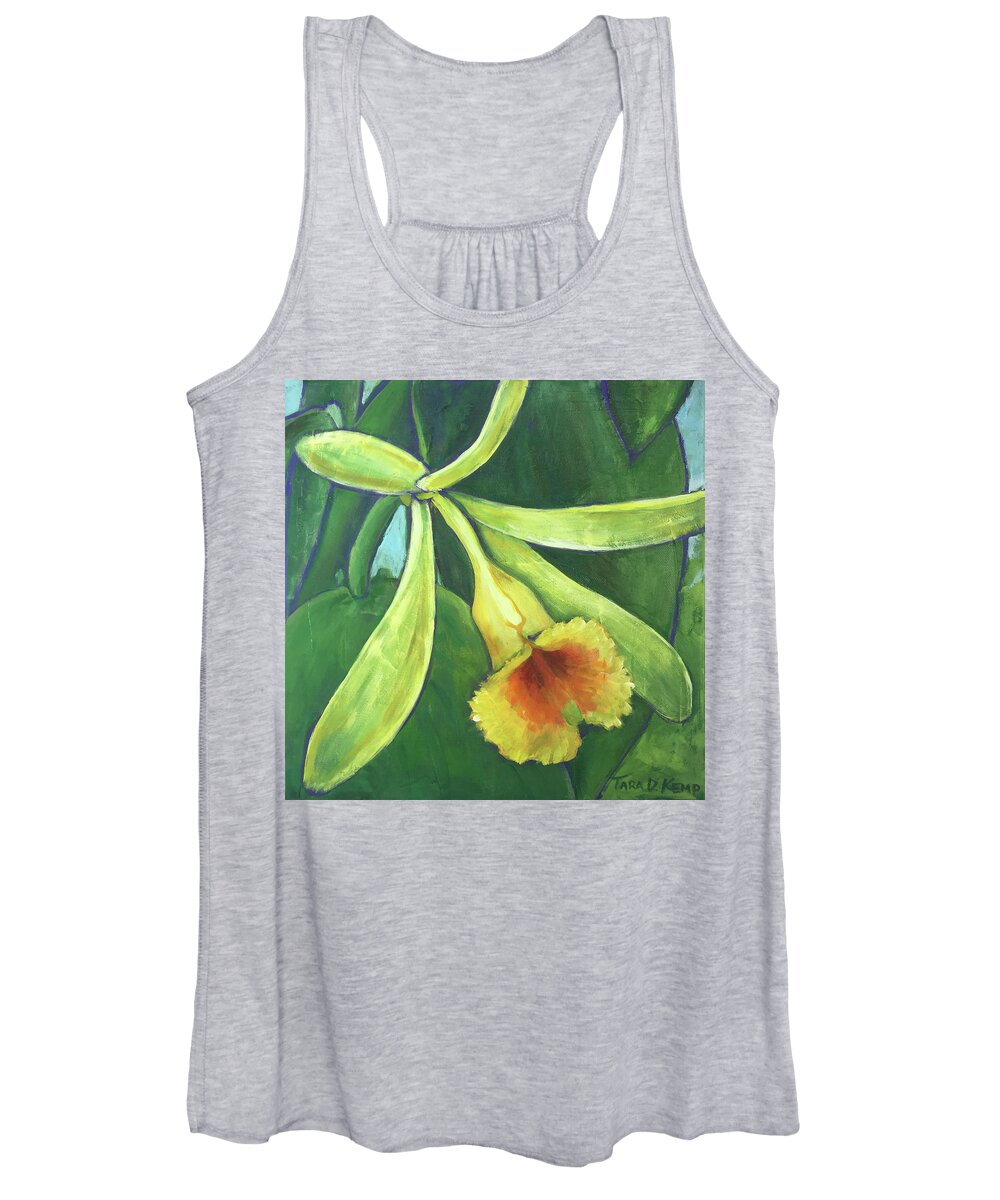 Orchid Women's Tank Top featuring the painting Vanilla Orchid by Tara D Kemp