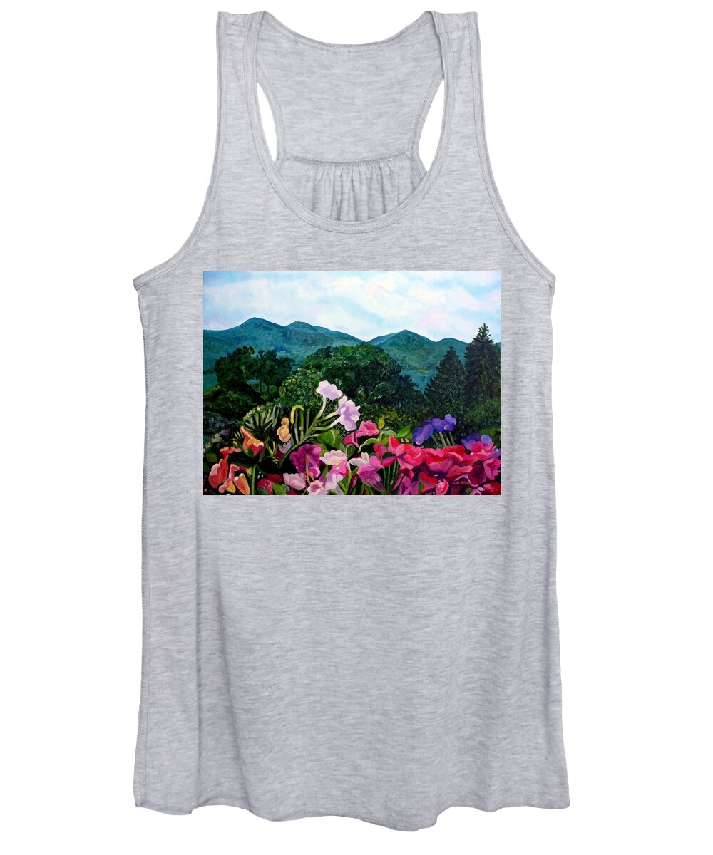 Blue Ridge Mountains Women's Tank Top featuring the painting View from the Porch - Salem VA by Julie Brugh Riffey