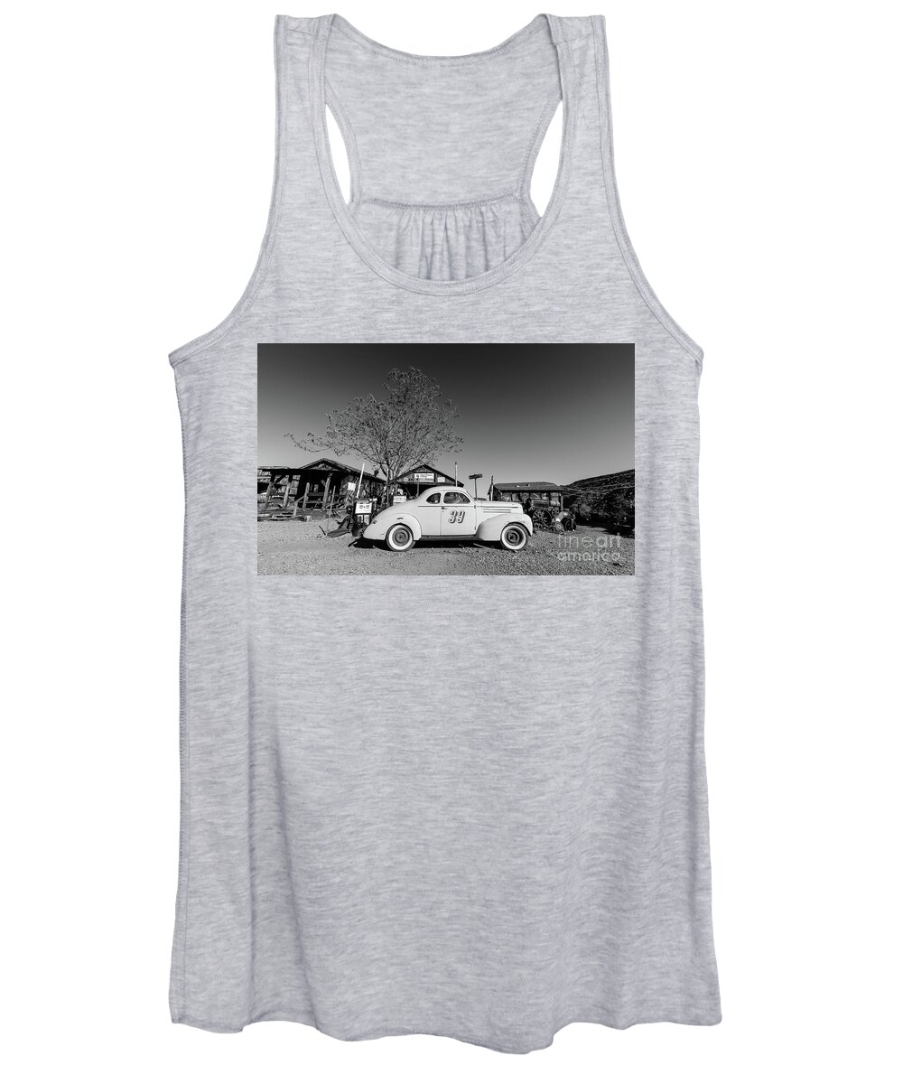 Race Women's Tank Top featuring the photograph Vintage Race Car Gold King Mine Ghost Town by Edward Fielding