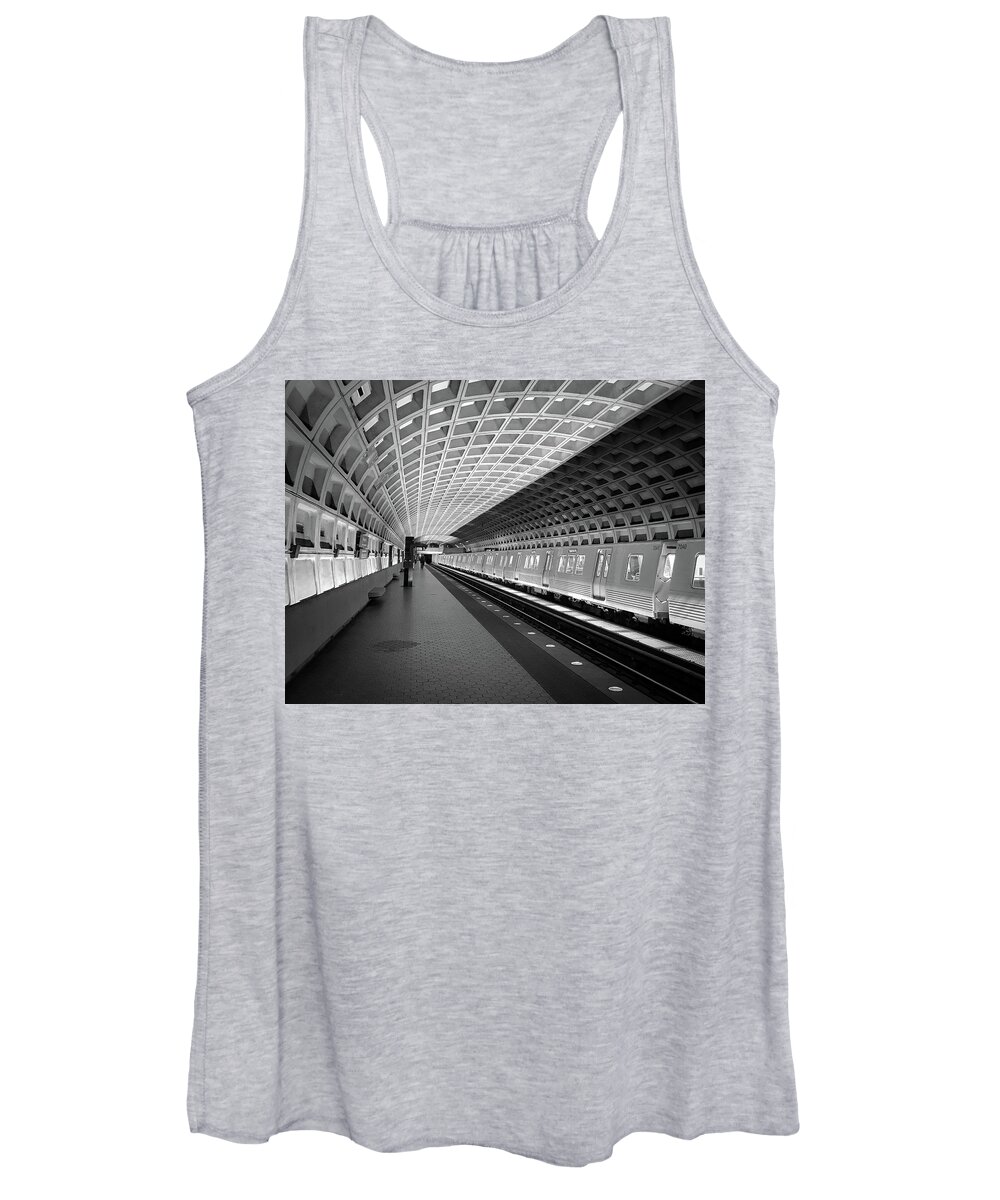 Metro Women's Tank Top featuring the photograph Waiting at Pentagon City Station by Lora J Wilson