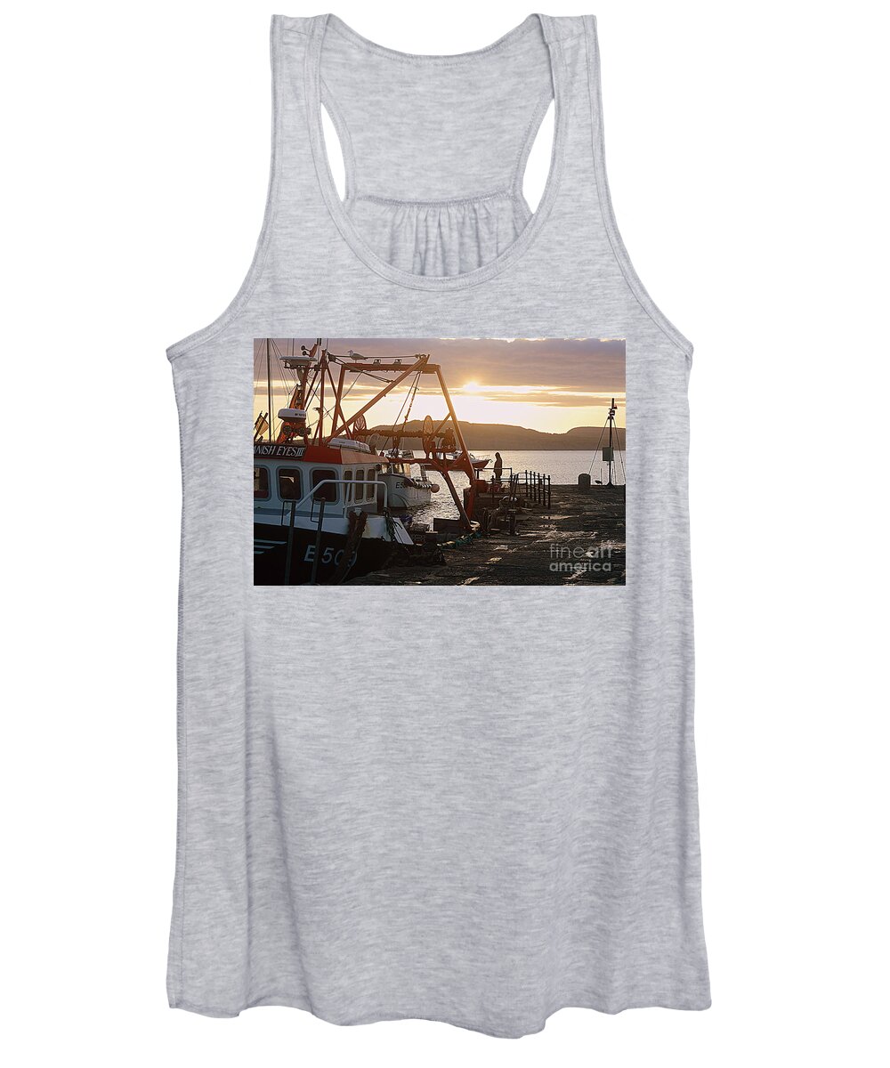 Waiting For The Boat Women's Tank Top featuring the photograph Waiting for the Boat by Andy Thompson