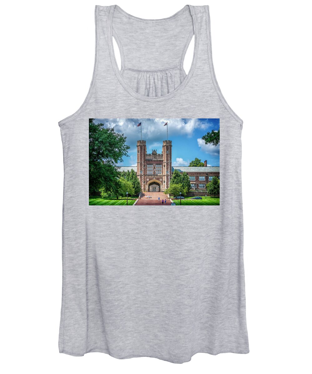 Brookings Hall Women's Tank Top featuring the photograph Washington University - Brookings Hall St Louis MO_DSC0375_08-2016 by Greg Kluempers