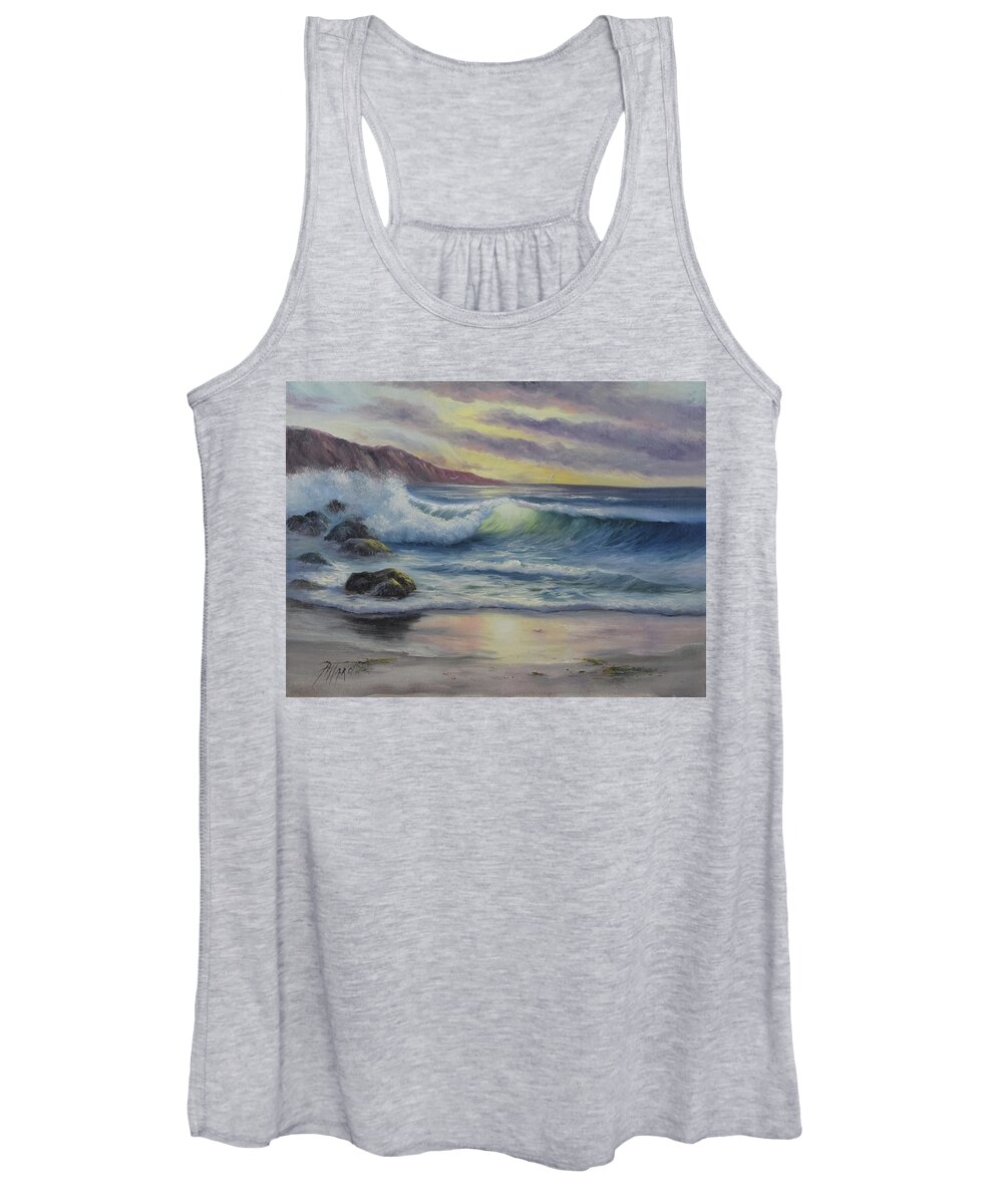Sea Women's Tank Top featuring the painting Seacoast Sunrise by Lynne Pittard