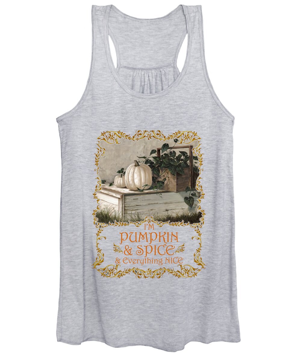 Michael Humphries Women's Tank Top featuring the painting White Pumpkins by Michael Humphries