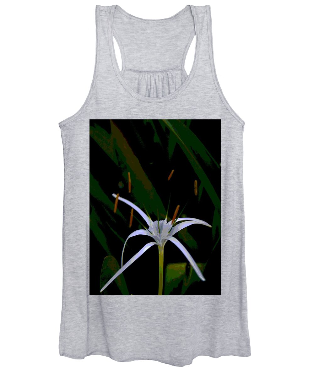 Spider Women's Tank Top featuring the photograph White Spider Lily by Philip And Robbie Bracco